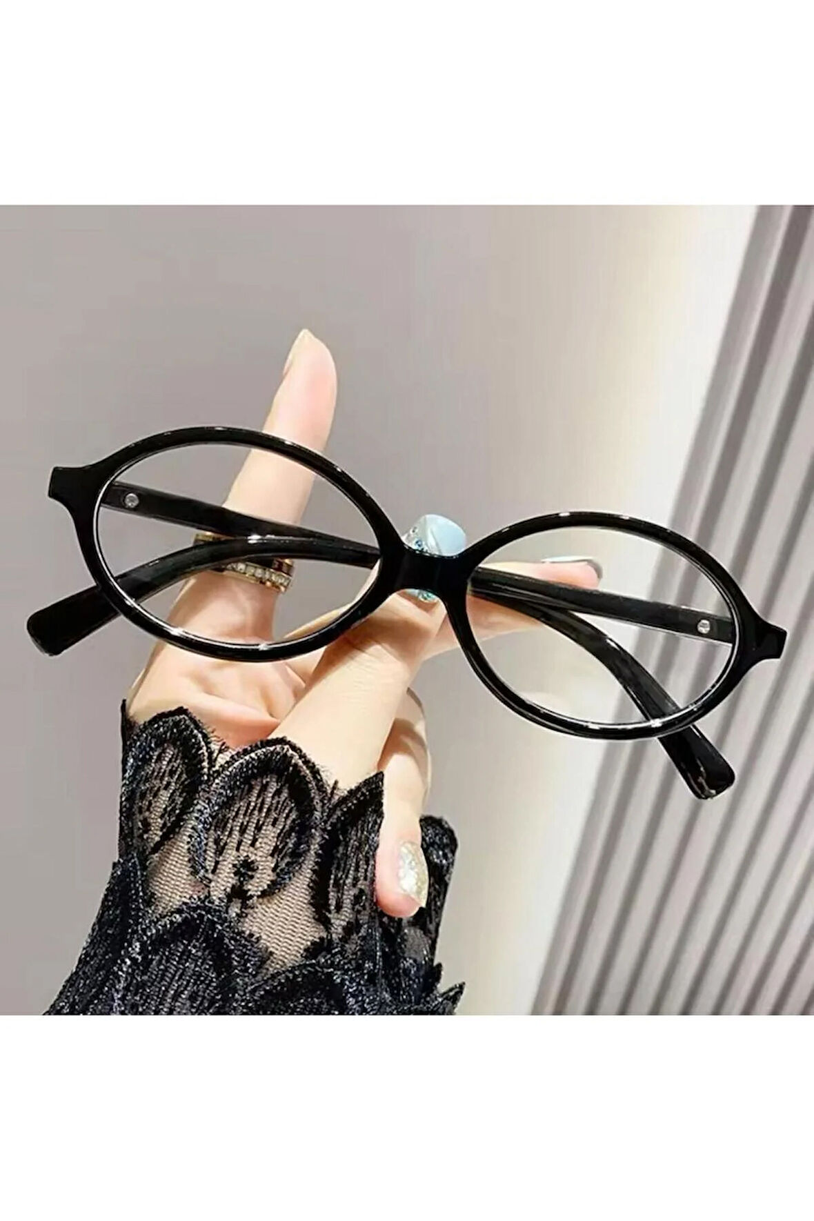 Miuxx mi Oval Trend Model Metal Aksesuarlı Mavi Işık korumalı Camı Değişir ekran okuma gözlük