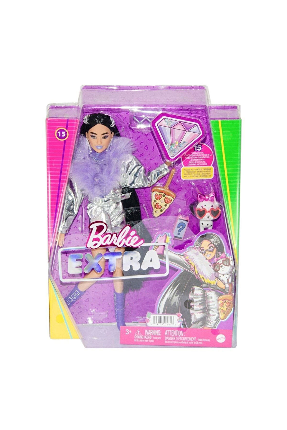 Barbie Extra Mor Botlu Bebek Hhn07