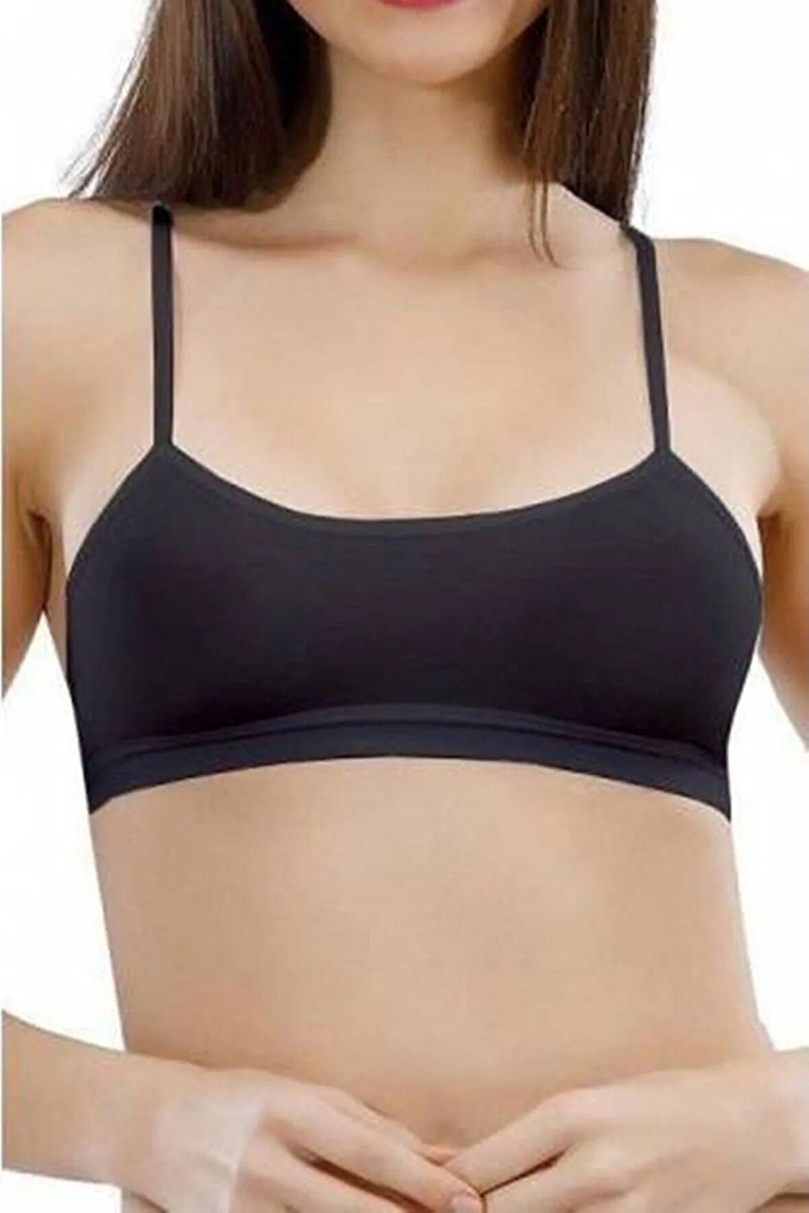 Kadın Siyah Ip Askılı Seamless Dikişsiz Büstiyer Yeni Sezon (1 Adet Ekonomik)