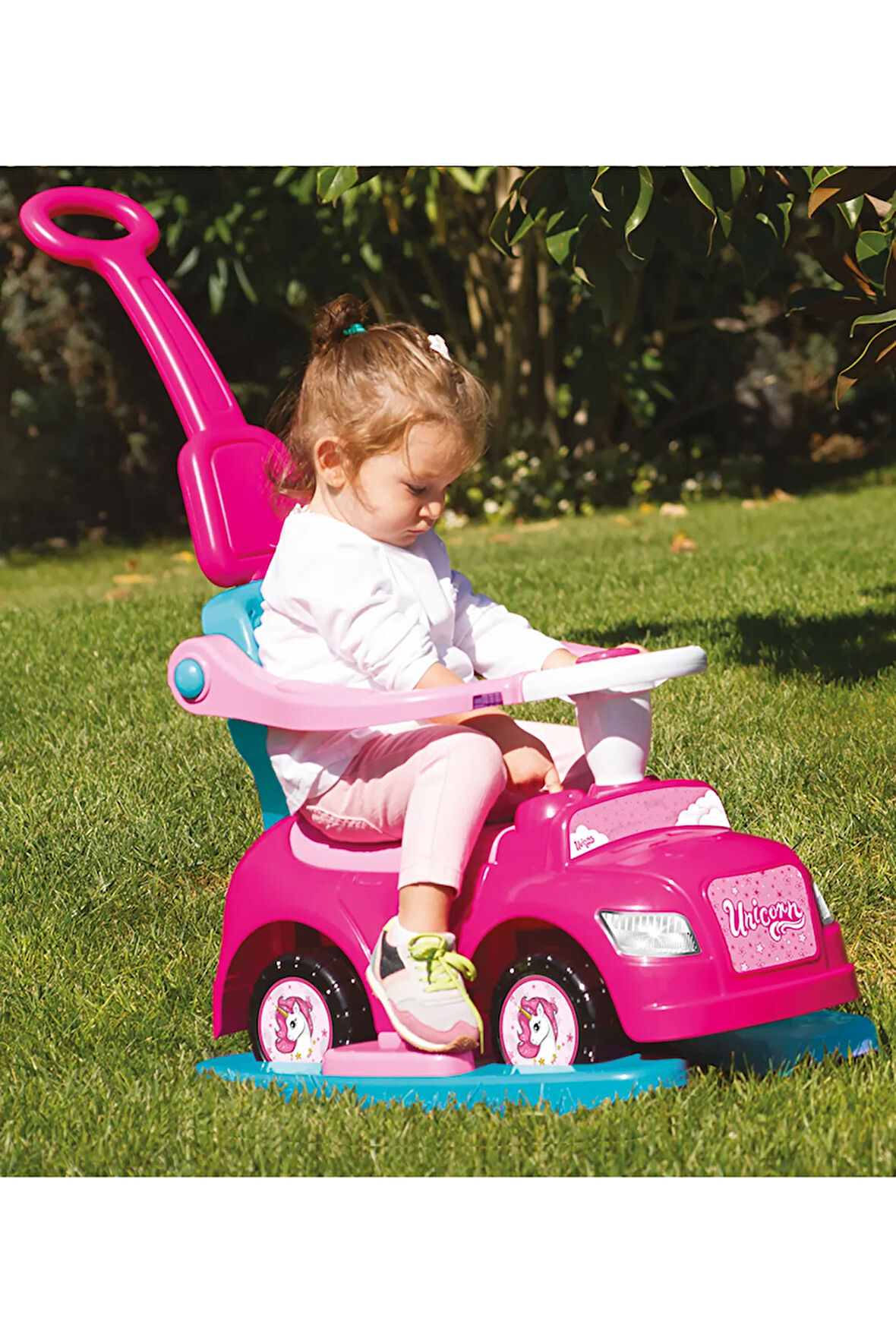 Oyuncak Unicorn Araba 4 Ü 1 Arada Pembe