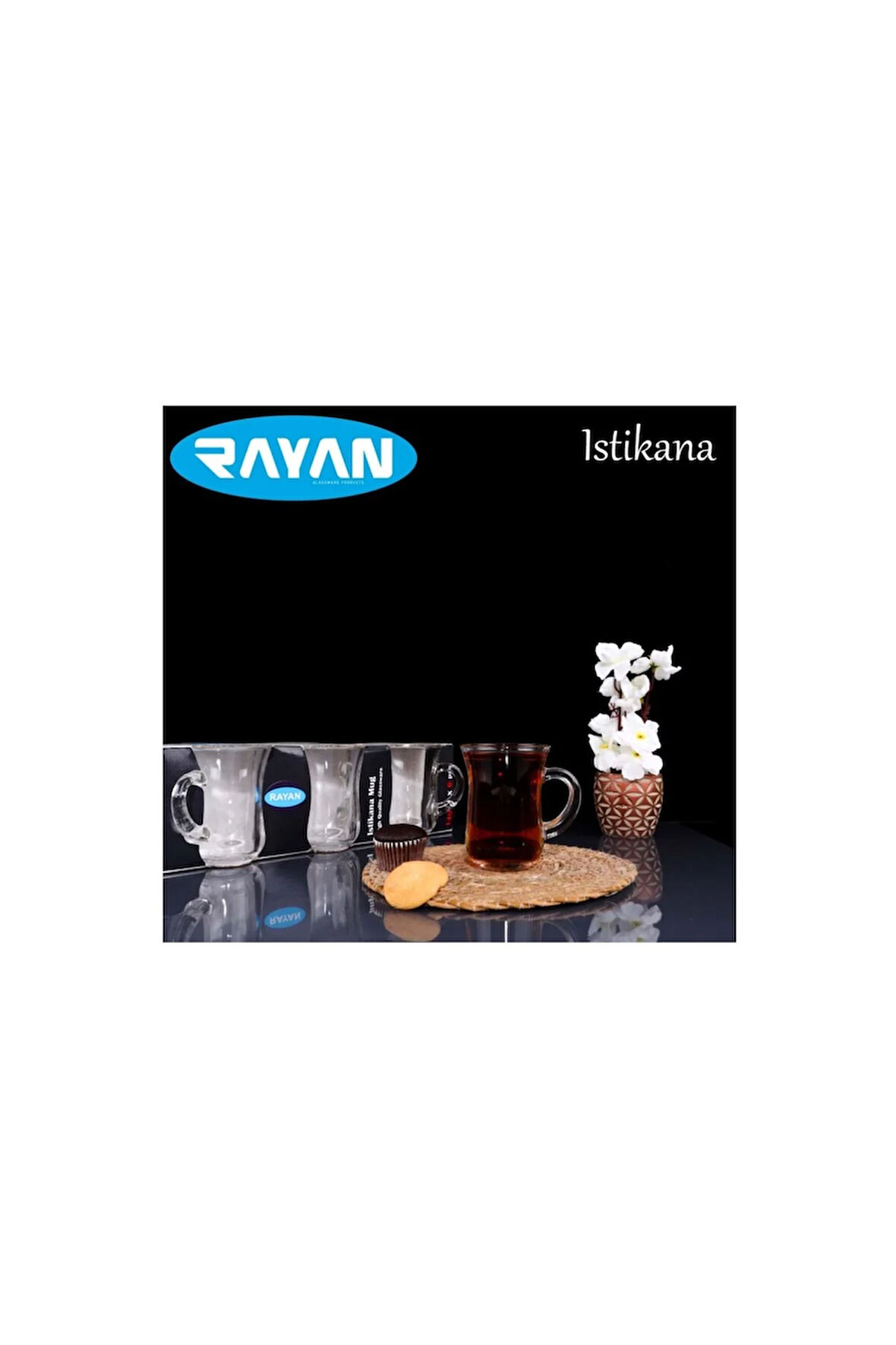 Rayan Istikana Mug 6'lı Kulplu Çay Bardağı