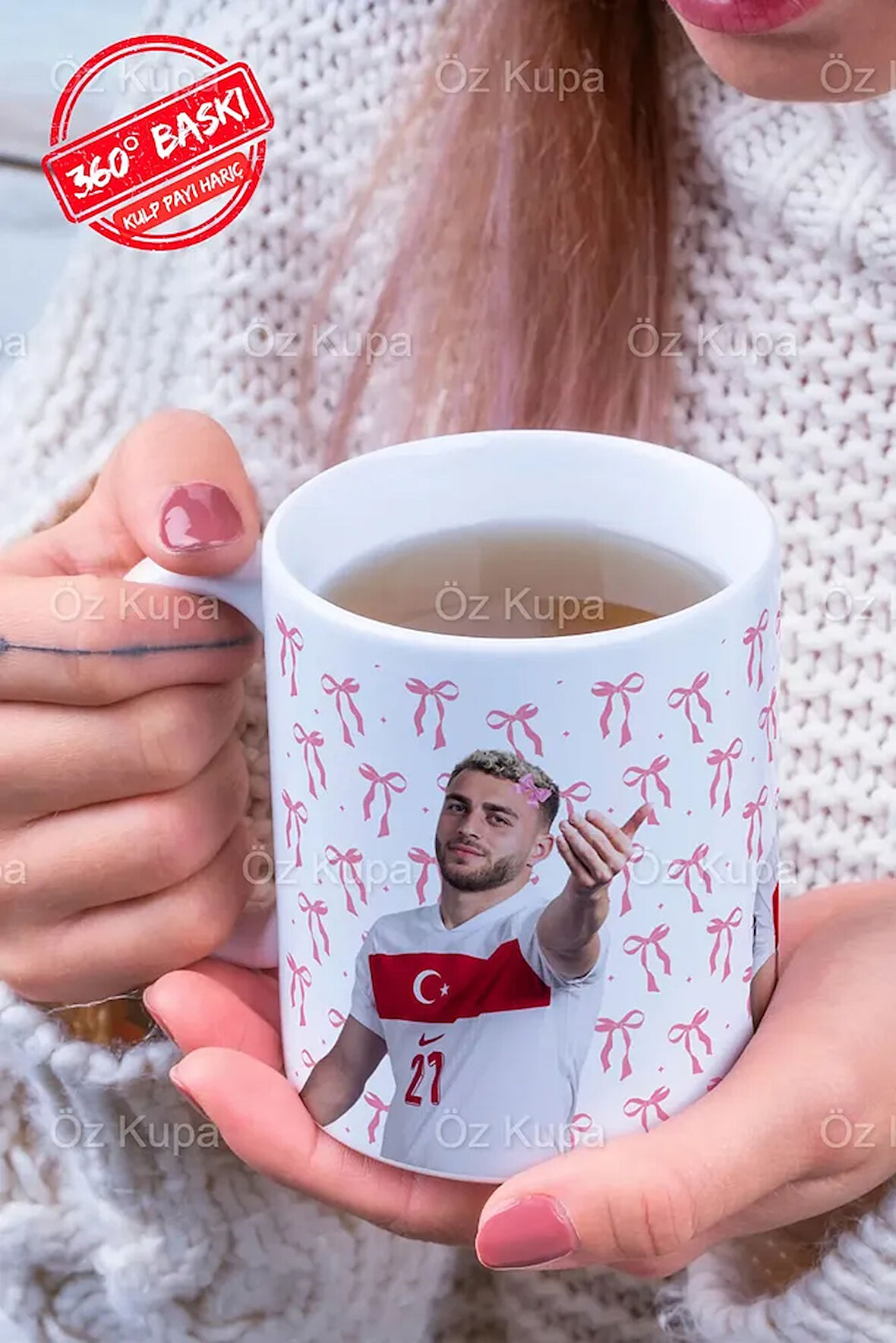 Barış Alper Yılmaz Kurdeleli Özel Tasarımlı Baskılı Kupa Bardak