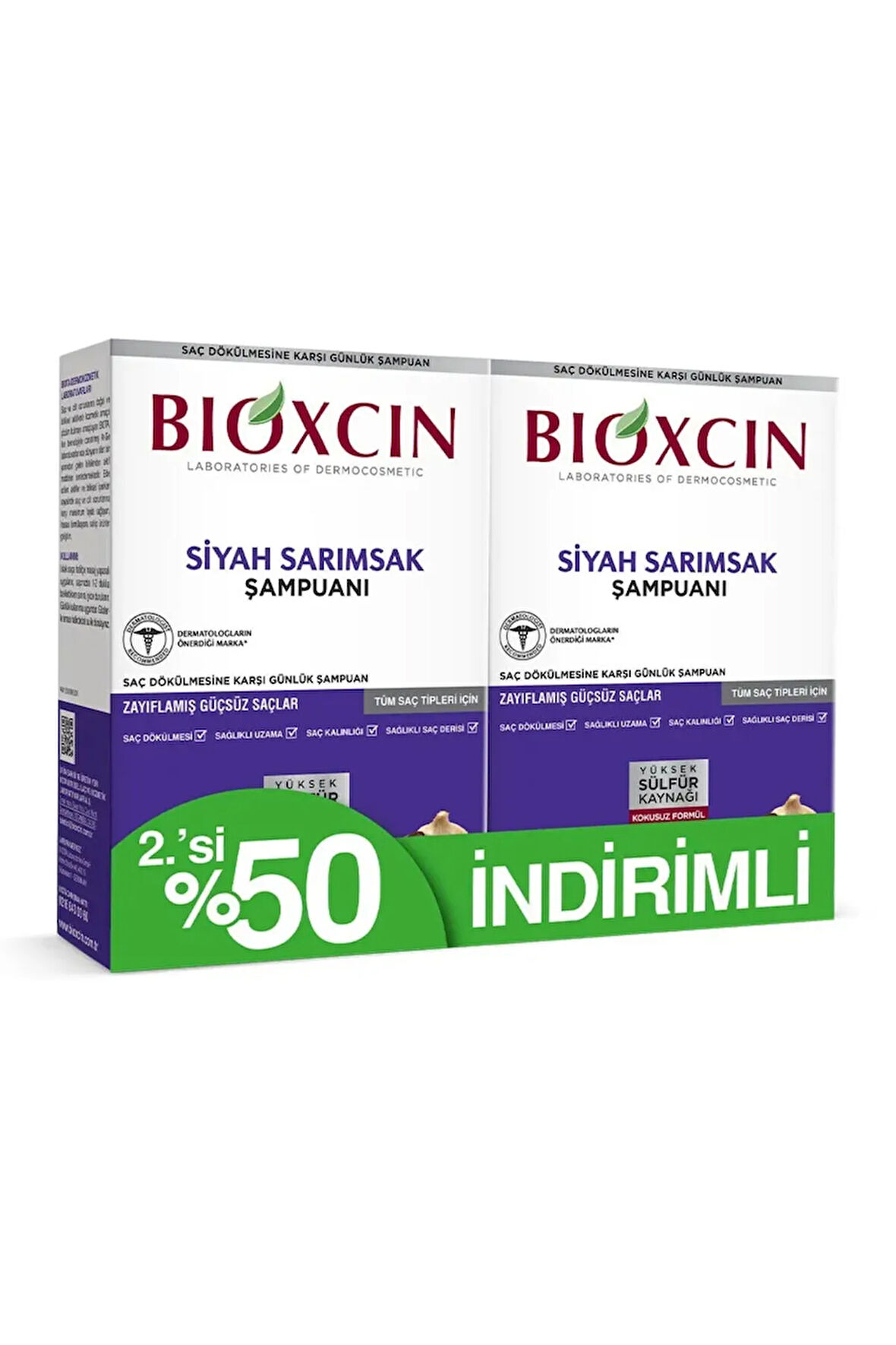 Siyah Sarımsak Saç Dökülmesine Karşı 2. Si %50  Şampuan 300ml 2X2