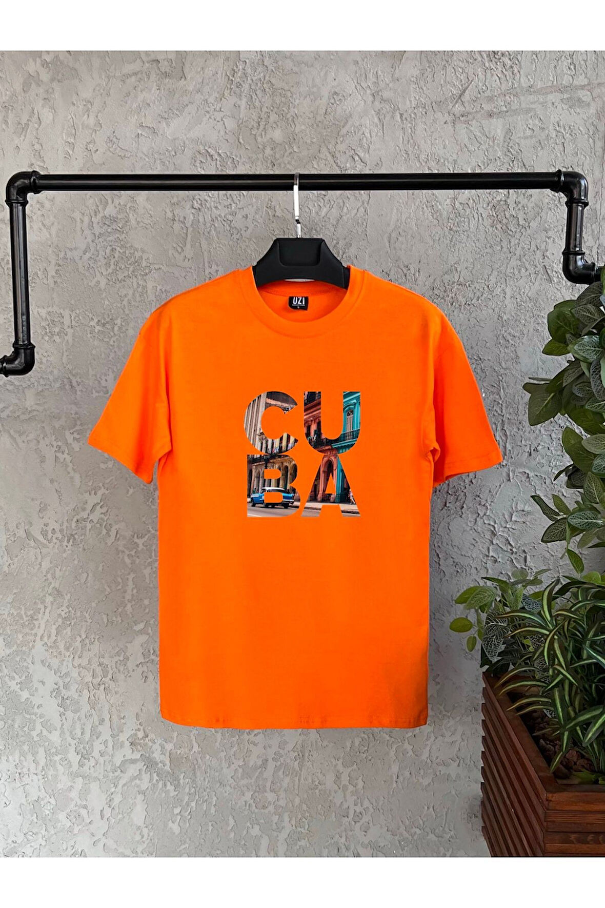 Cuba Baskılı Siyah Erkek Tshirt