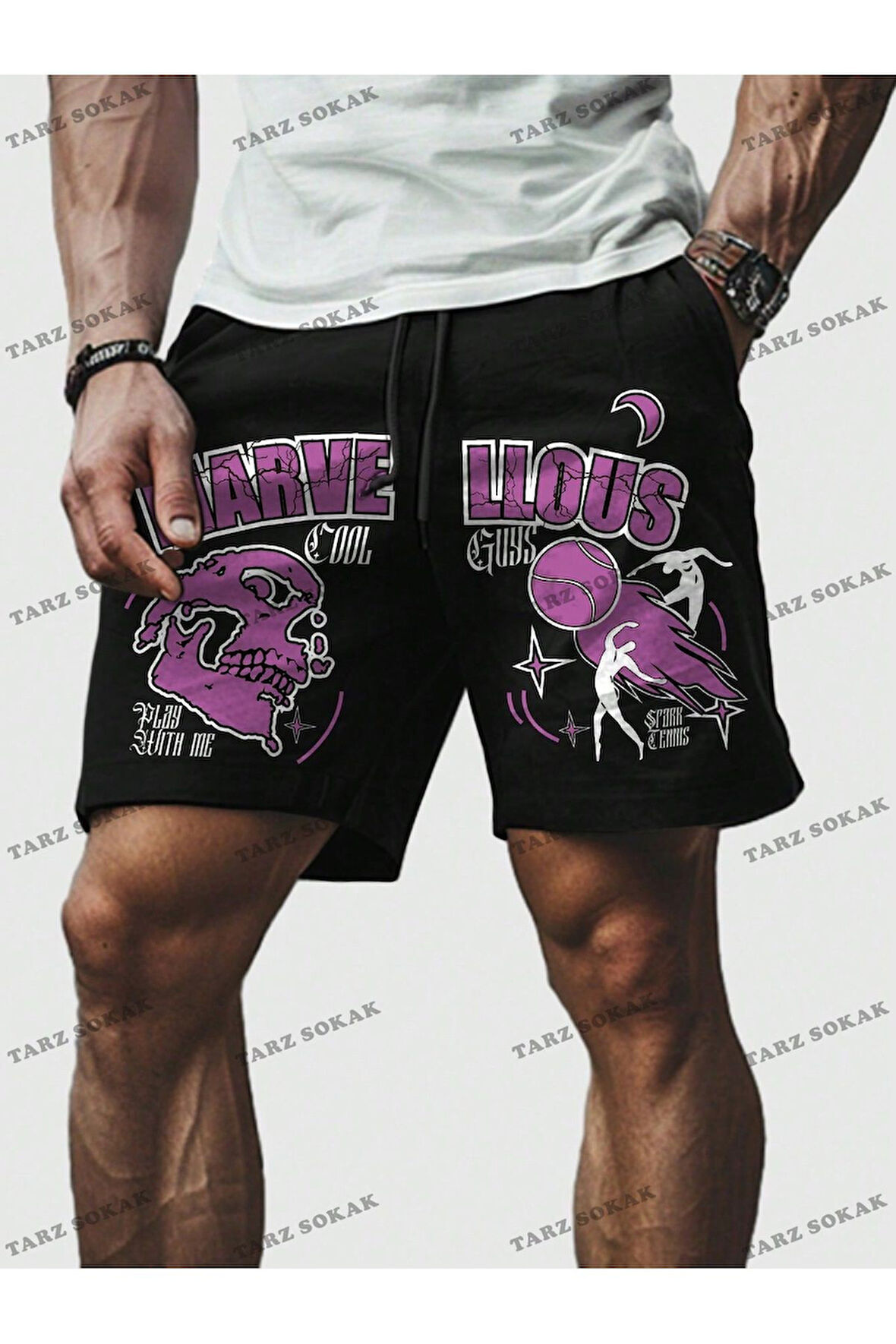 Y2K Unisex Yaz Şort Bermuda Harajuka Anime Retro KOD-11548