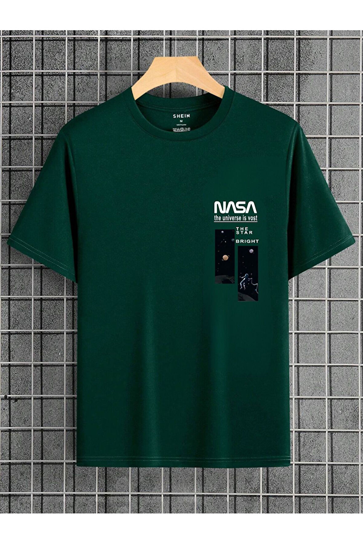 Siyah Oversize Nasa Baskılı T-shirt - Oversize Baskılı garalio