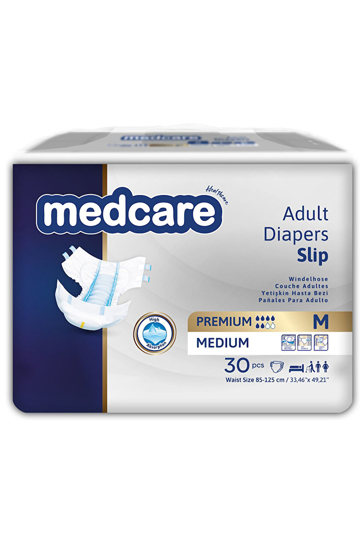 Medcare Yetişkin Hasta Bezi Medium PREMİUM SERİ (Orta Boy) 30 Adet