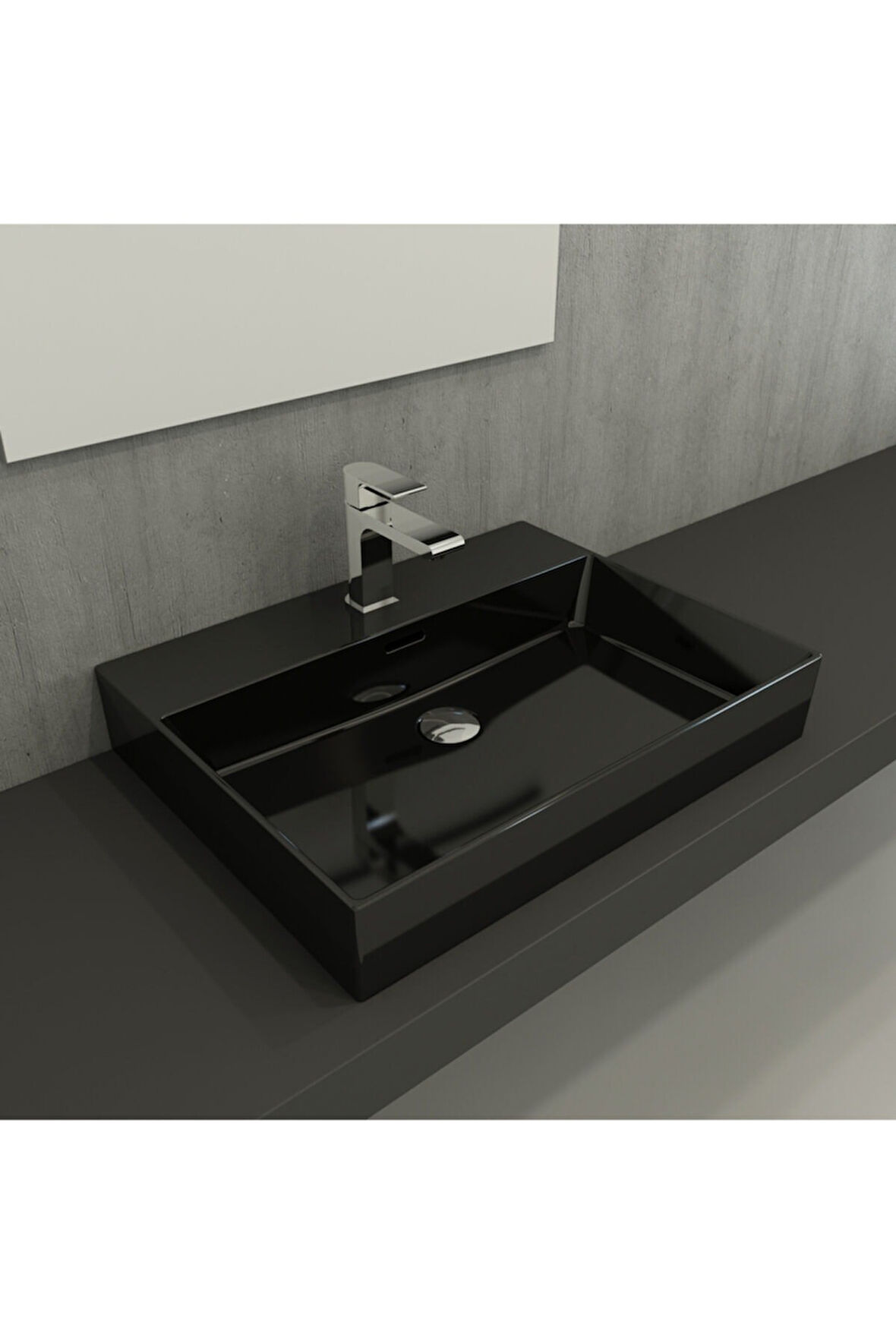 Milano 60 Cm Çanak Lavabo Parlak Siyah 1376-005-0126