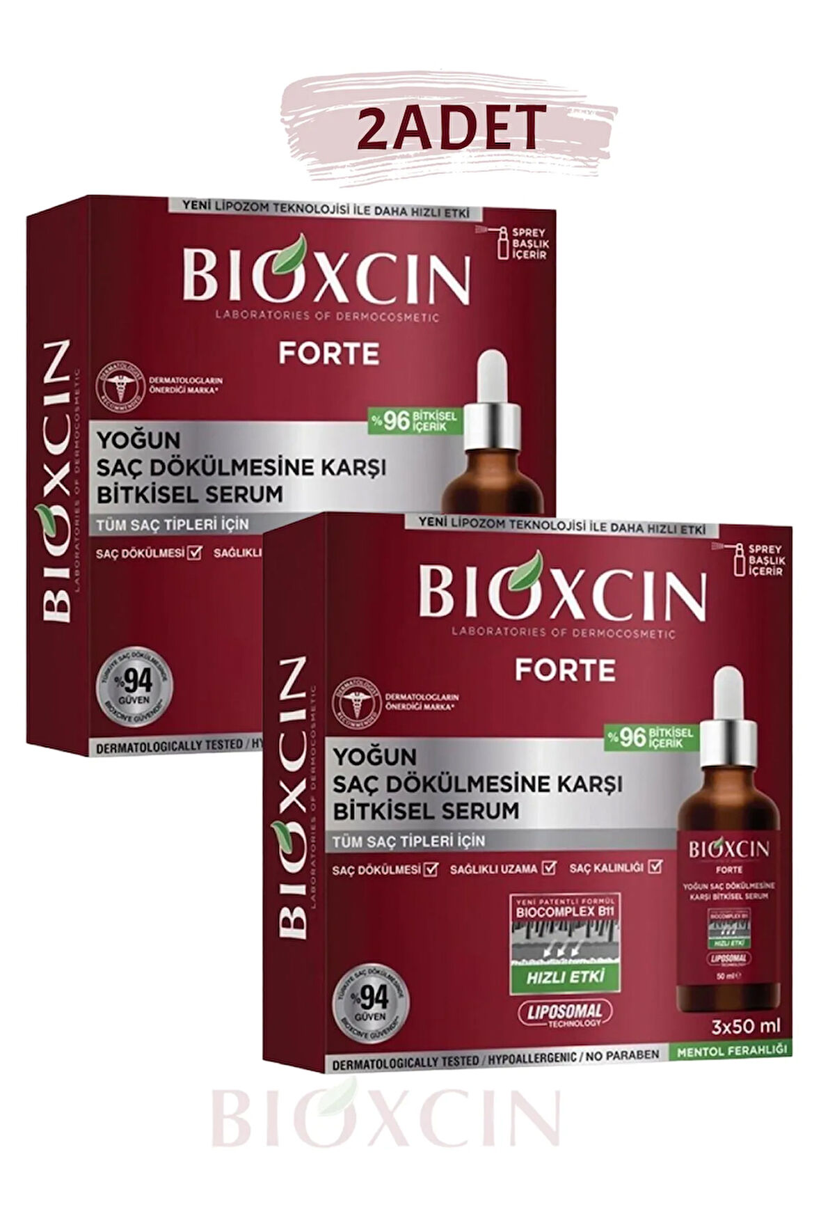 Forte Serum 3x50 ml Yoğun Saç Dökülmesine Karşı Bitkisel Serum '2 ADET' & (1 ADET Yüz Temizleme Jel)