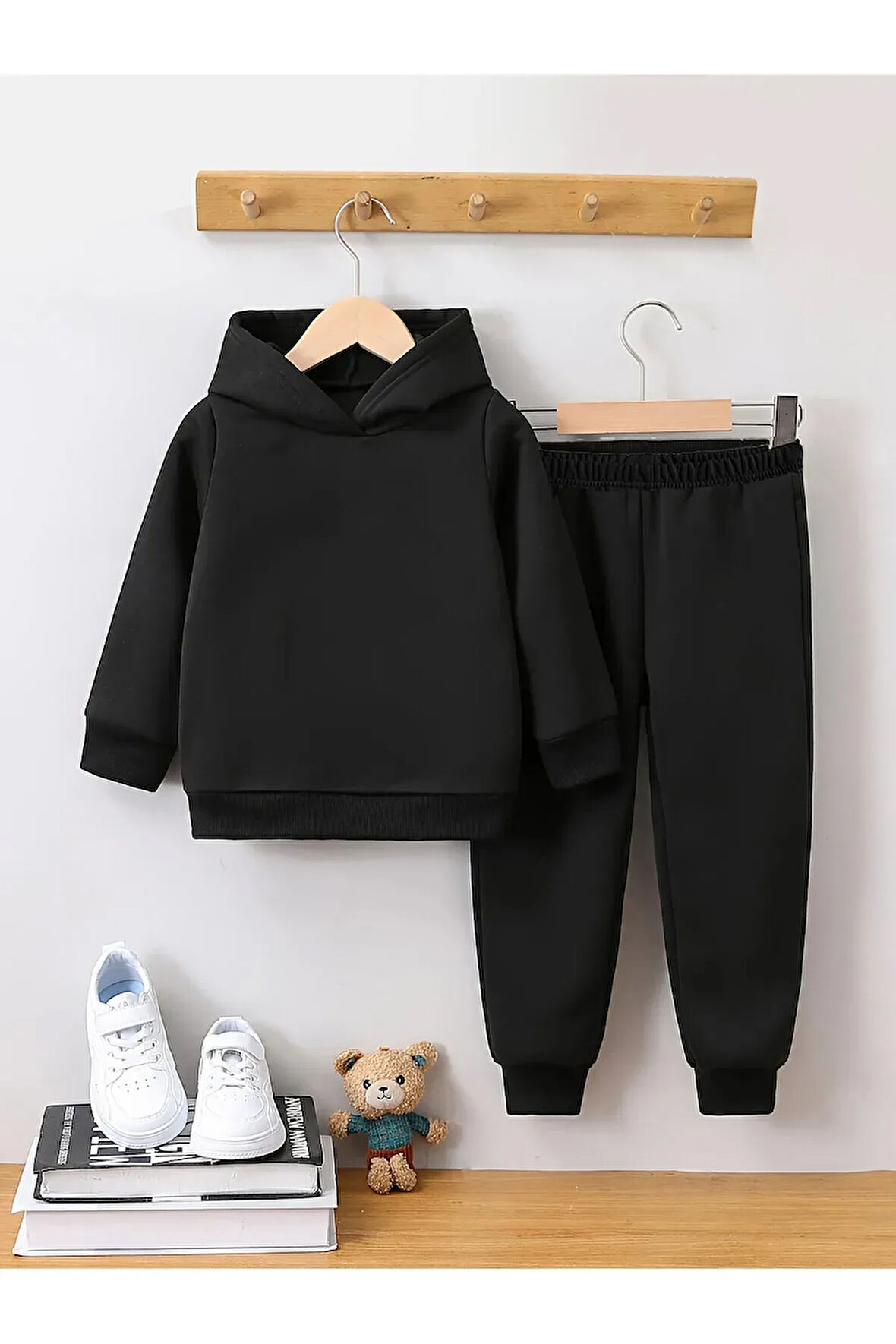 Baskısız Çocuk Düz Premium Compact Sweatshirt Eşofman Takımı
