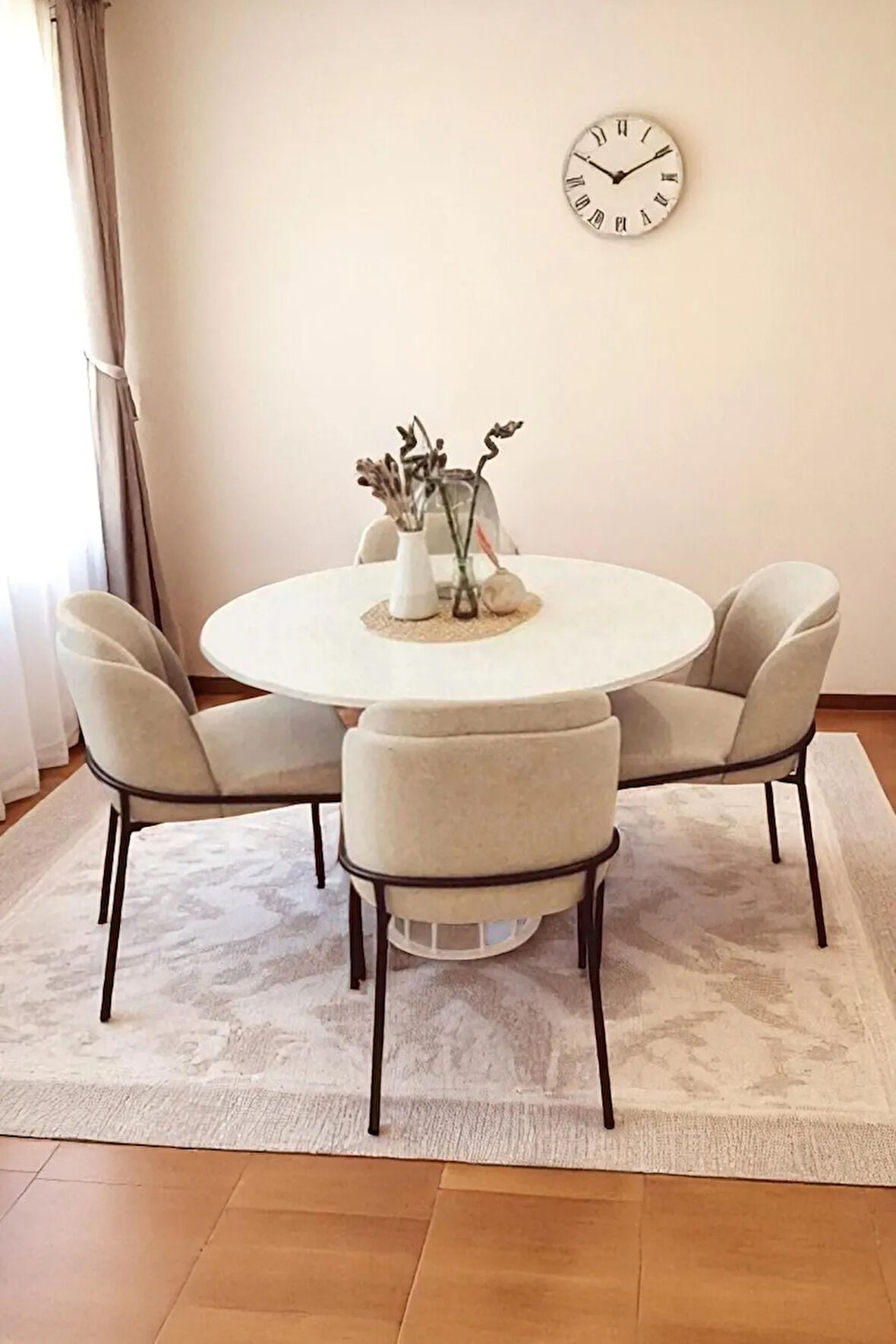 Mutfak Sandalyesi 4'lü Set Salon Sandalyesi Papel Sandalye Yemek Sandalye Lüks Sandalye Morena