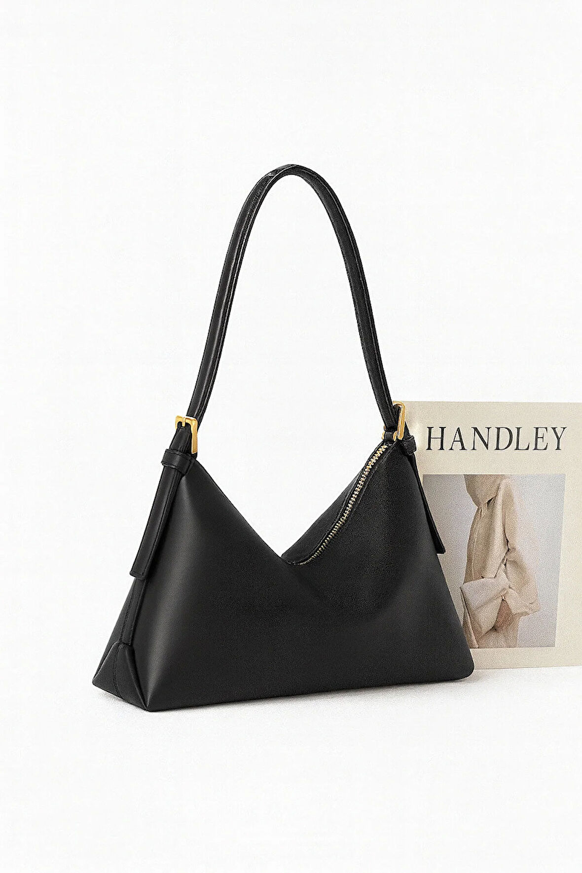 Lüks Suni Deri Omuz Çantası – Gold Detaylı Zarif Model