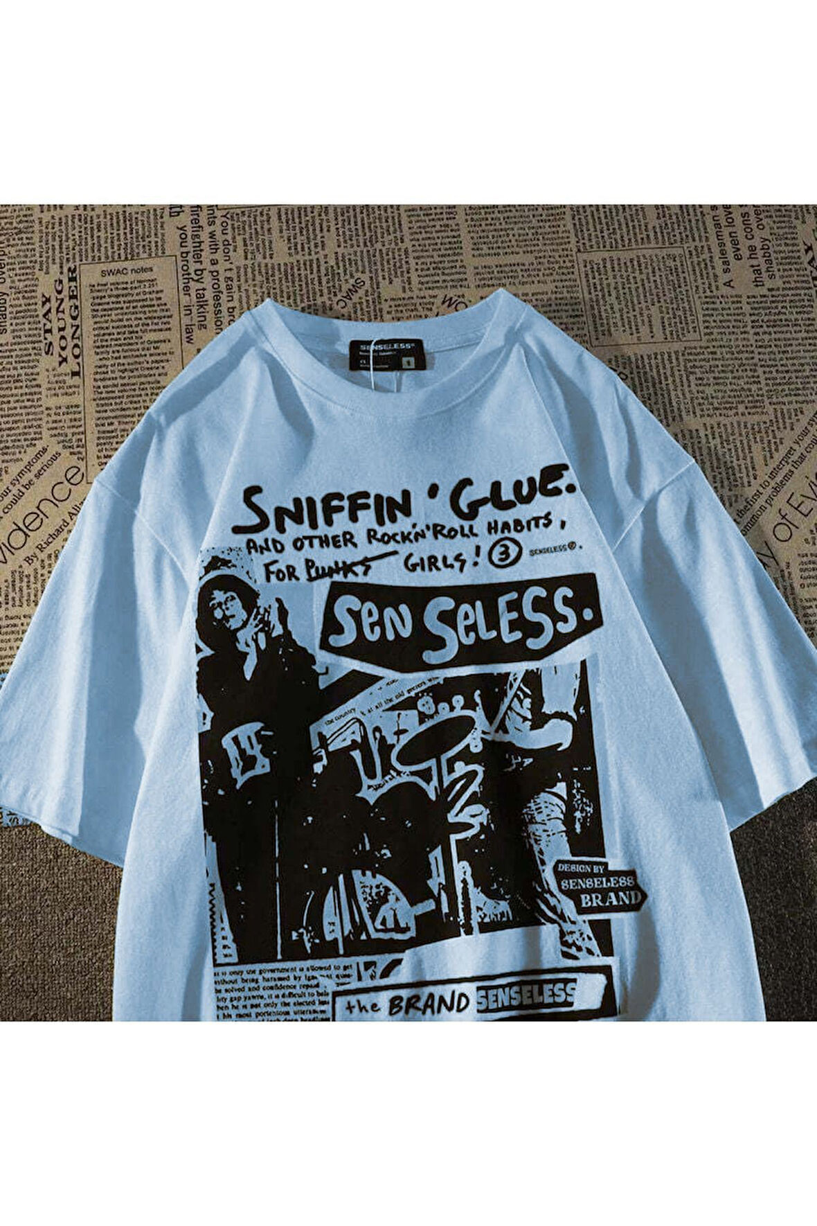 Grunge Karikatür Baskılı (unisex) T-shirt