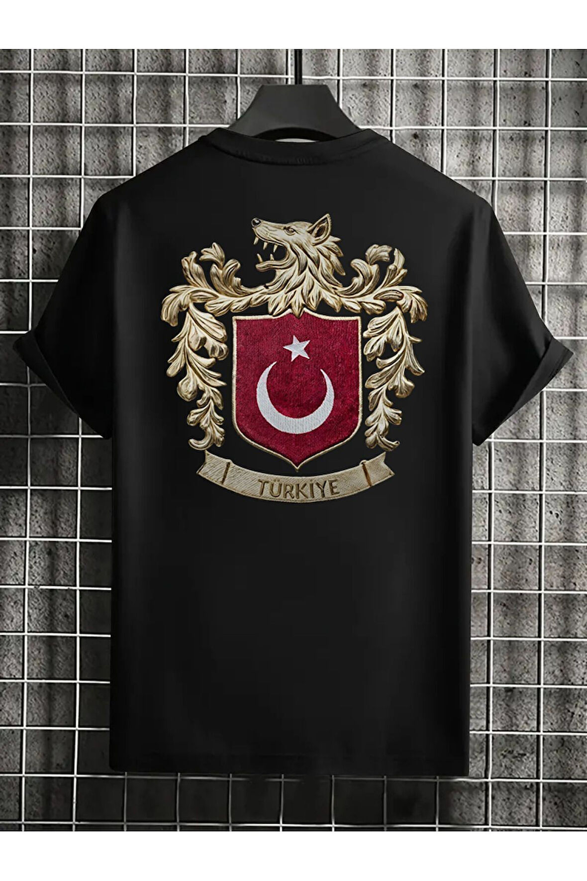 Bozkurt Sembol Türkiye SIRT ve Ön Baskılı Unisex T-shirt