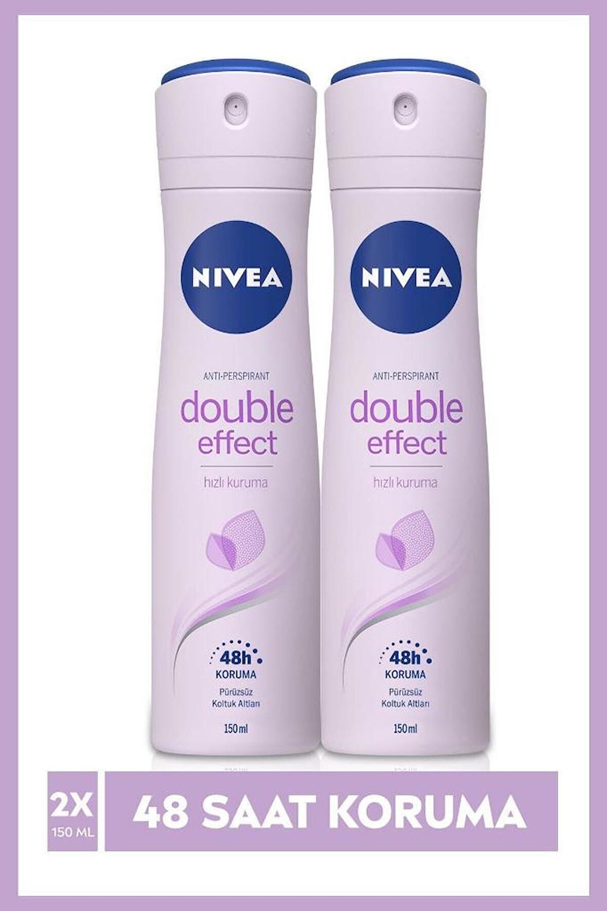 Nivea Double Effect Mor Düşler Bayan Deosprey 150 ml  2'Li Paket