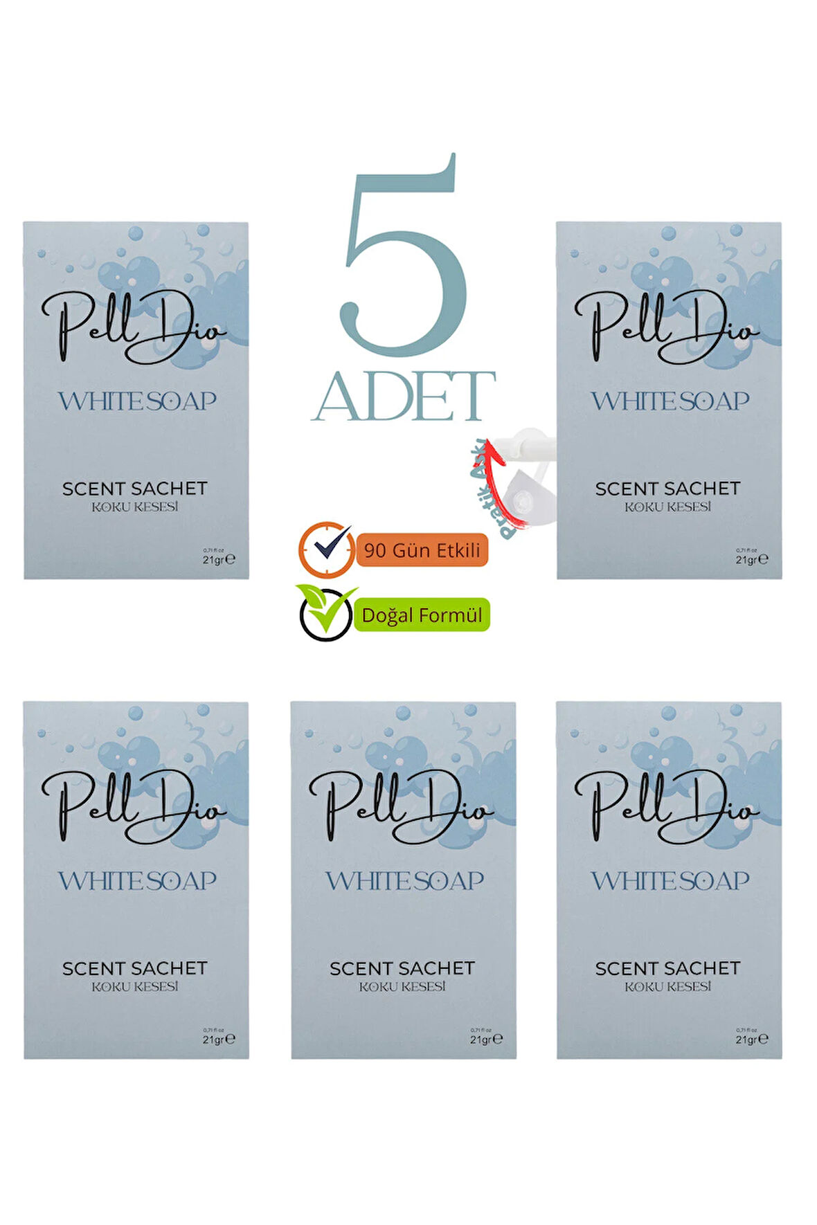 5'li Beyaz Sabun Dolap Kokusu, Ayakkabılık Ve Çekmece Kokusu Kesesi