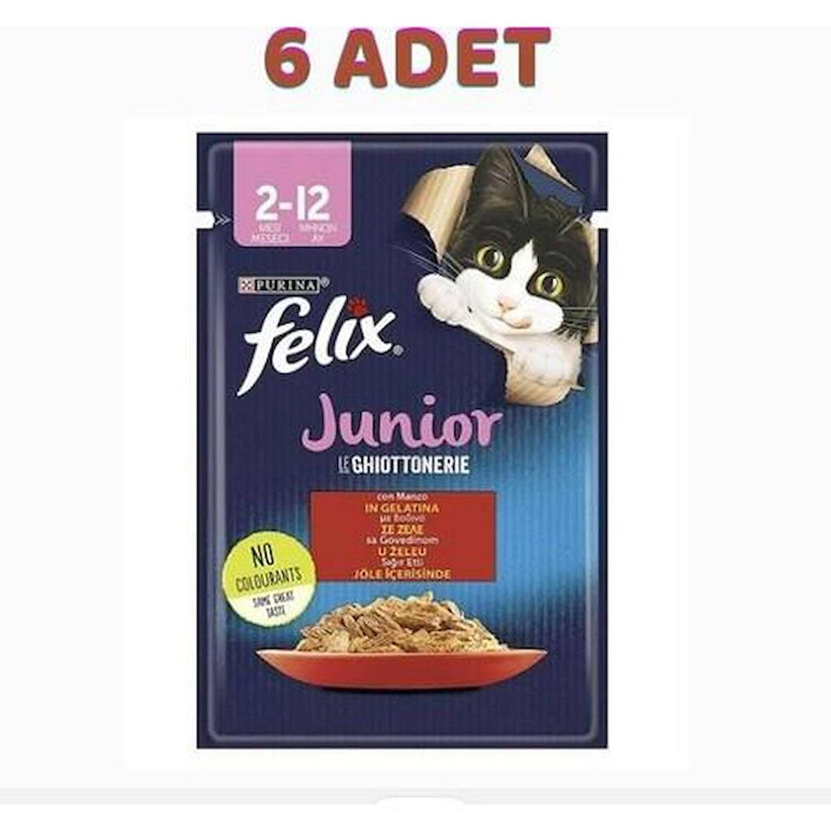 Felix Sığır Etli Yavru Kedi Yaş Maması 85 gr - 6 Adet