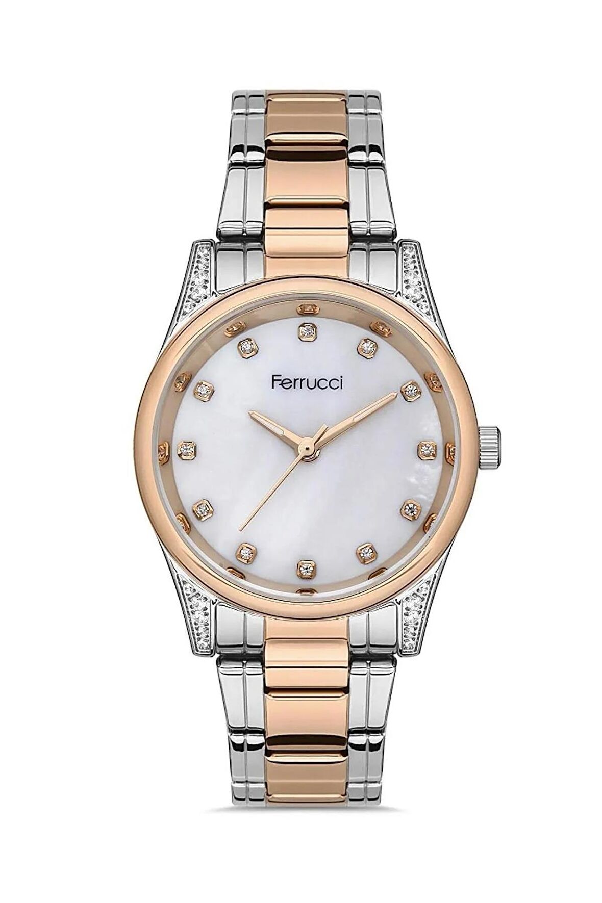Ferrucci 1.Sınıf Çelik Su Geçirmez Zirkon Taşlı Modern Şık Kadın Kol Saat