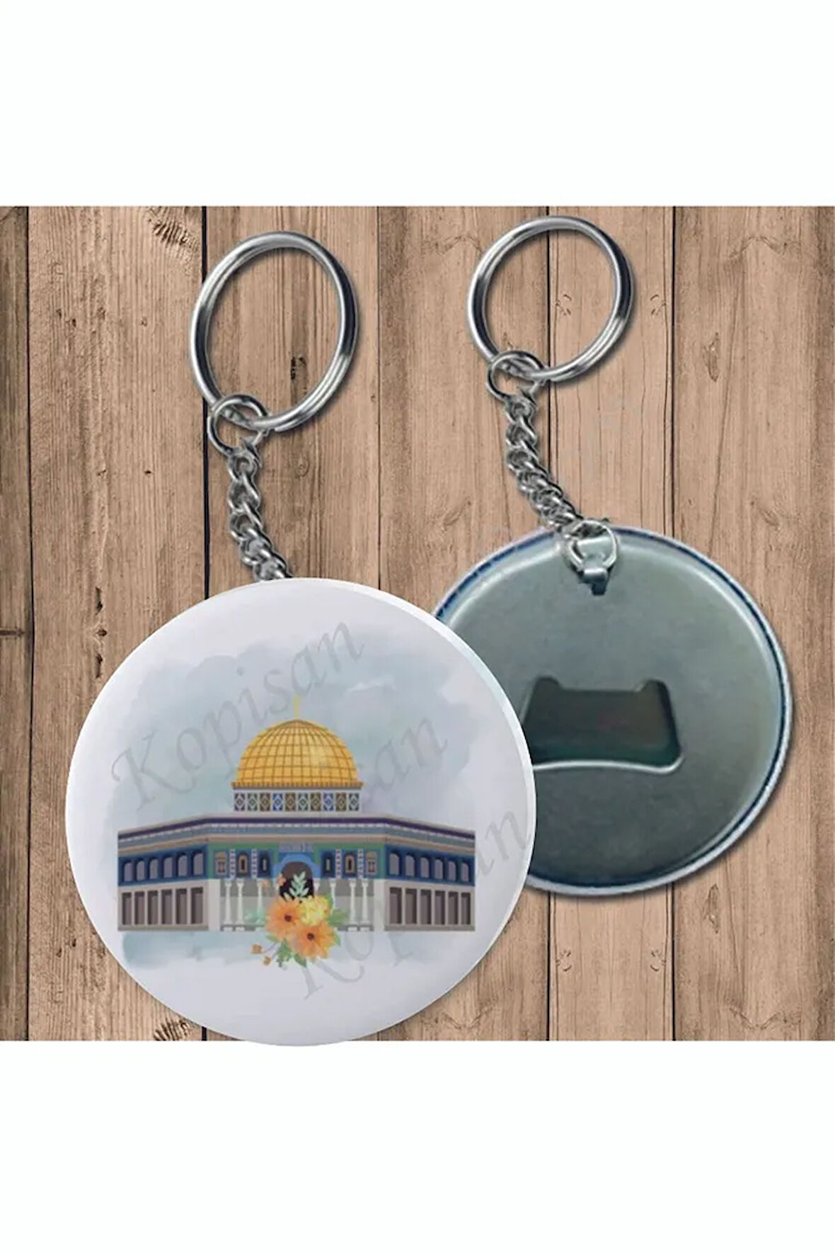 2 Adet Mescidi Aksa Kudüs Filistin Bayrak Temalı Açacaklı Anahtarlık