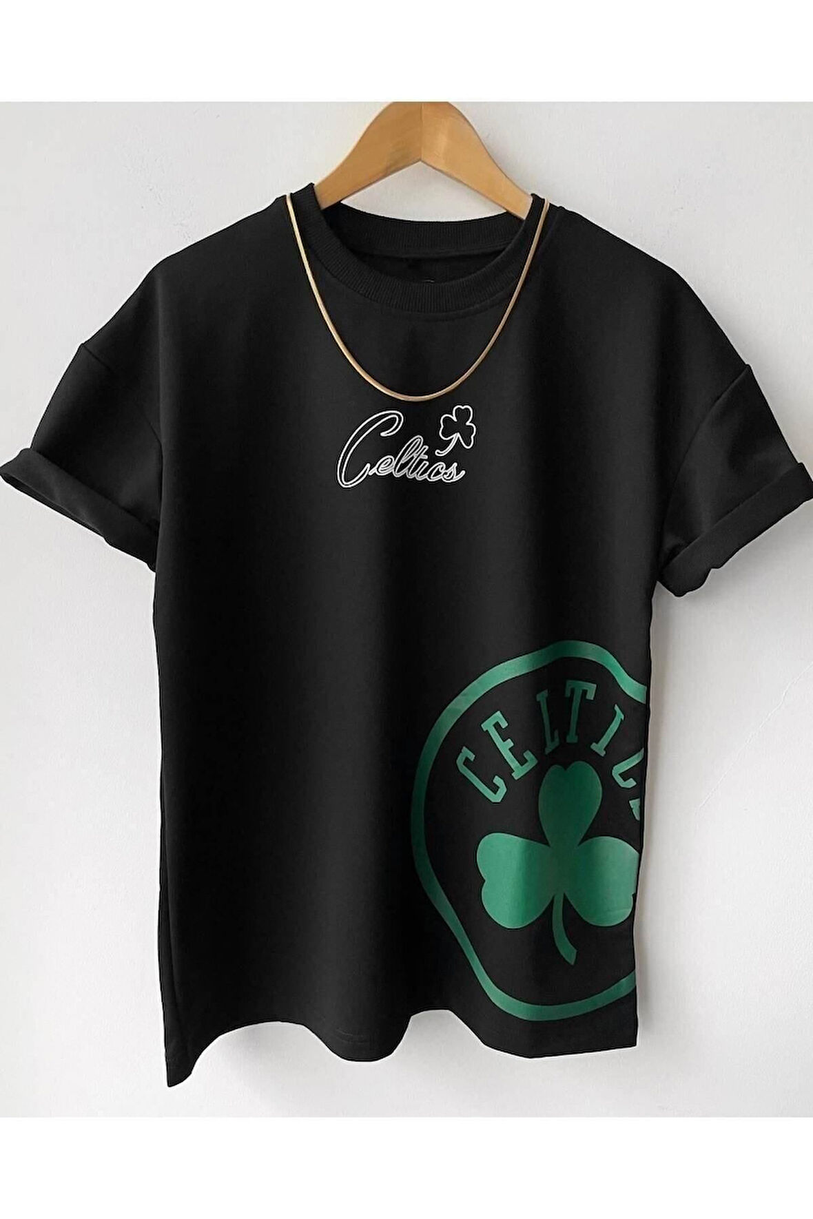 Erkek Oversize Baskılı Bisiklet Yaka Kısa Kollu T-shirt garalio