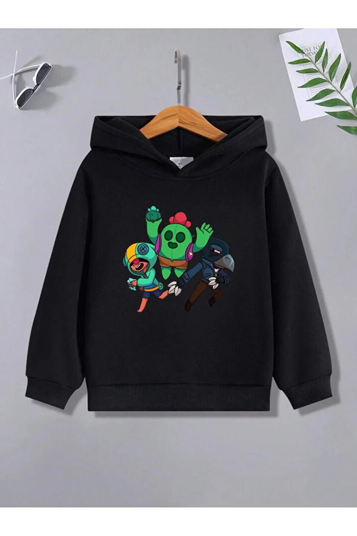 Çocuk Tasarım Brawl Star Kaktüs Oyun Baskılı Sweatshirt Pamuklu