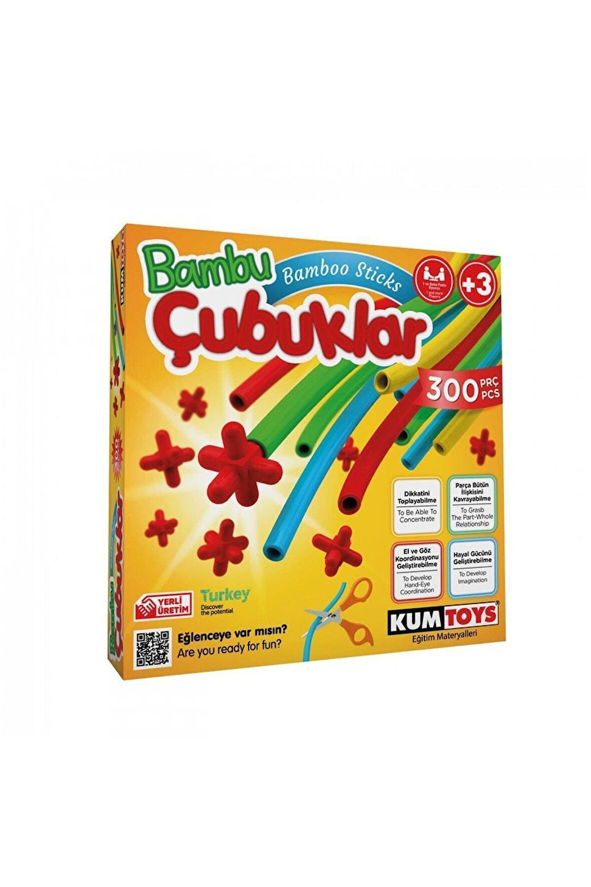 5462 Kumtoys, Bambu Çubuklar - 300 Parça / +3 Yaş