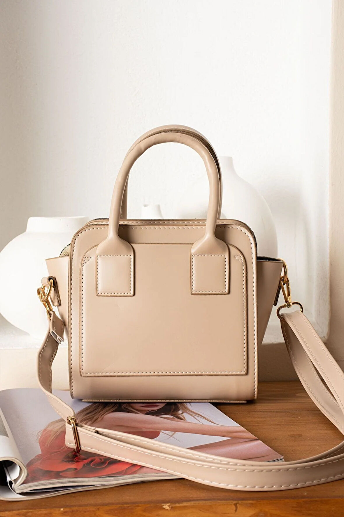 Kadın Şık Tasarım Kutu Model El Ve Omuz Çanta