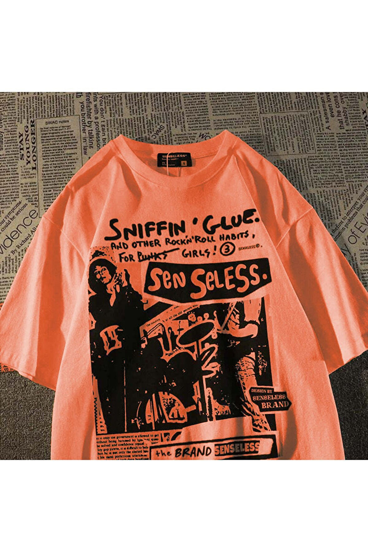 Grunge Karikatür Baskılı (unisex) T-shirt