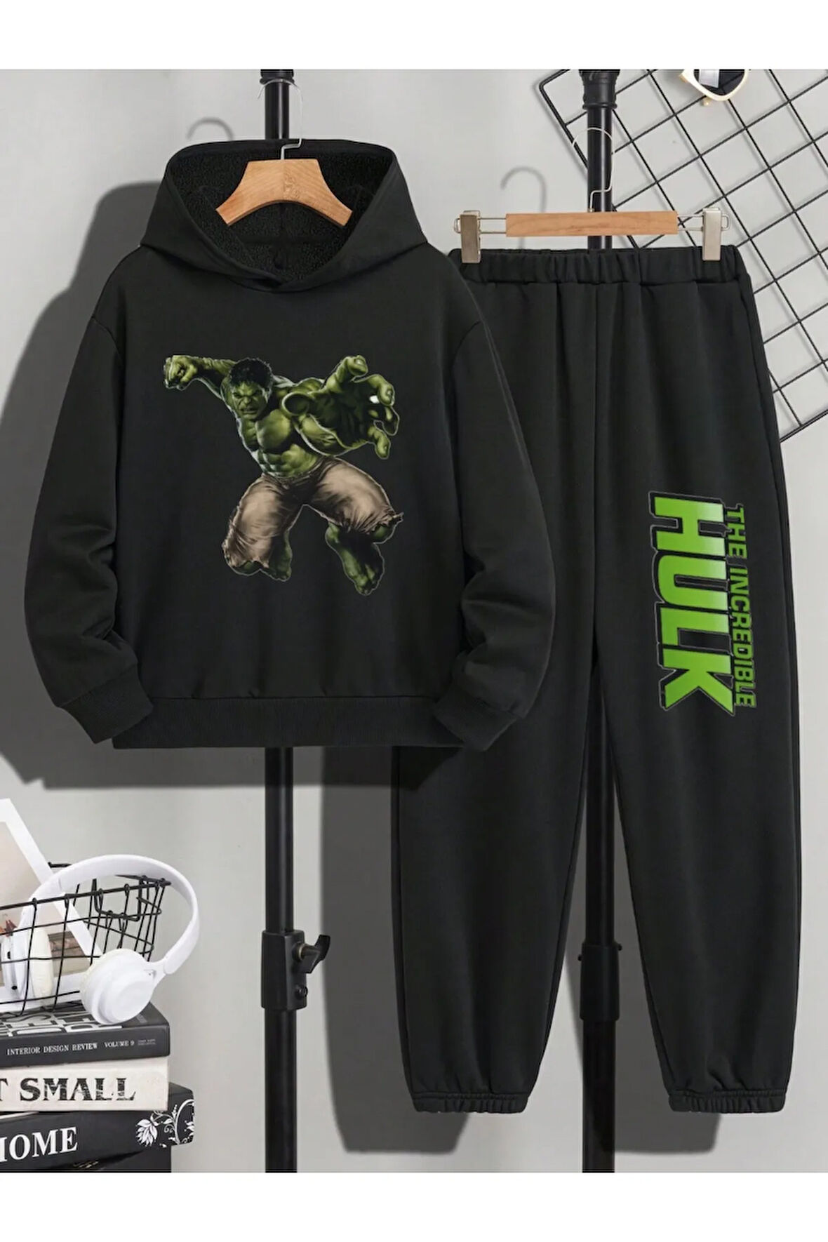 Hulk Baskılı Erkek Çocuk Eşofman Takımı 2 İplik Şardonlu