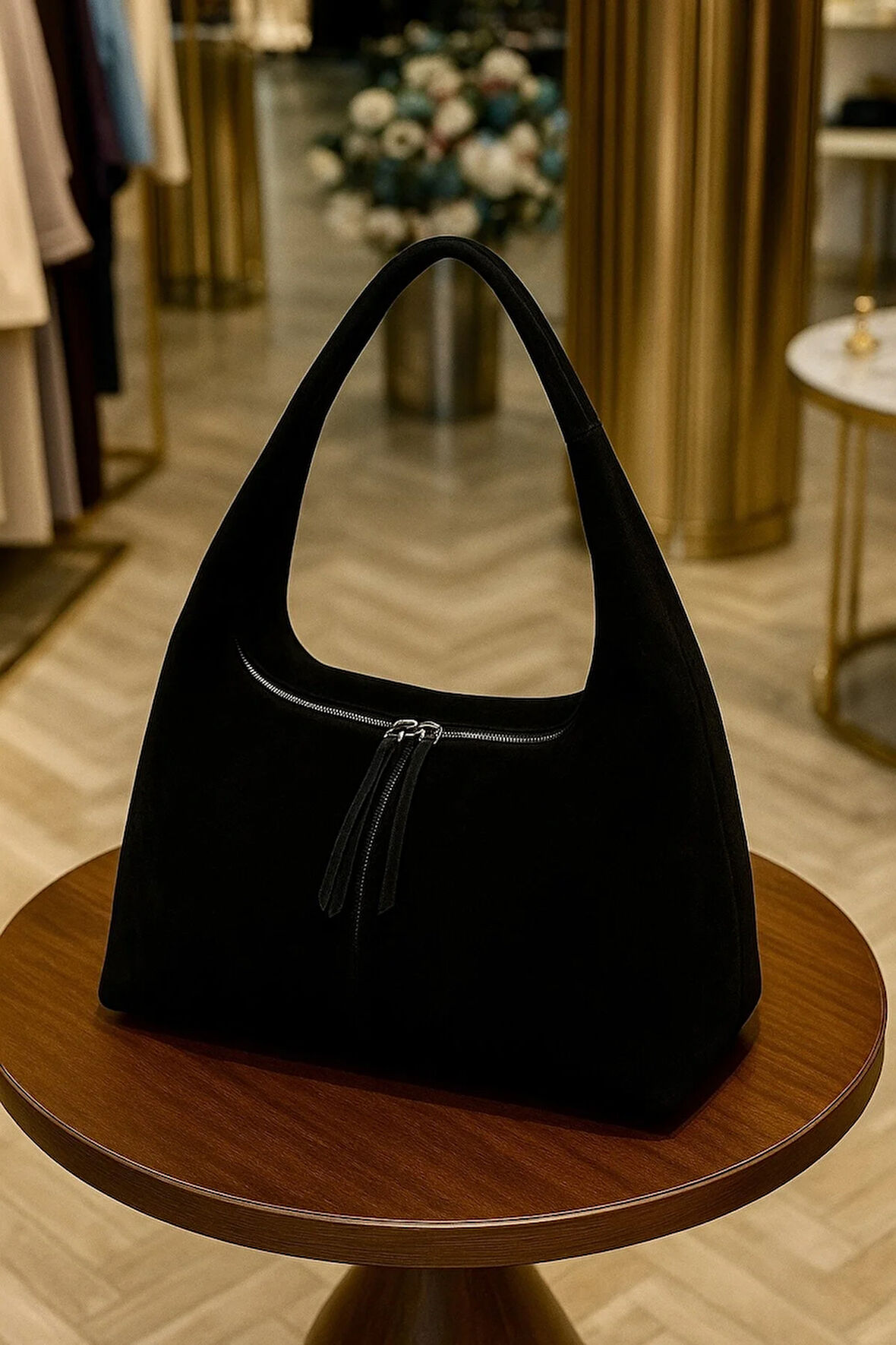 Luxe Suede Hobo Omuz Çantası