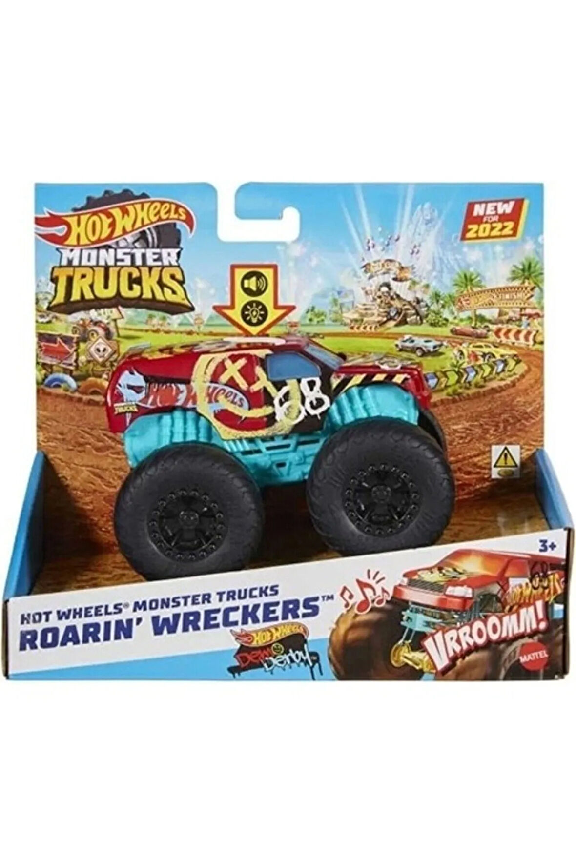 Hot Wheels Monster Trucks 1:43 Kükreyen Araba HDX66 Lisanslı Ürün