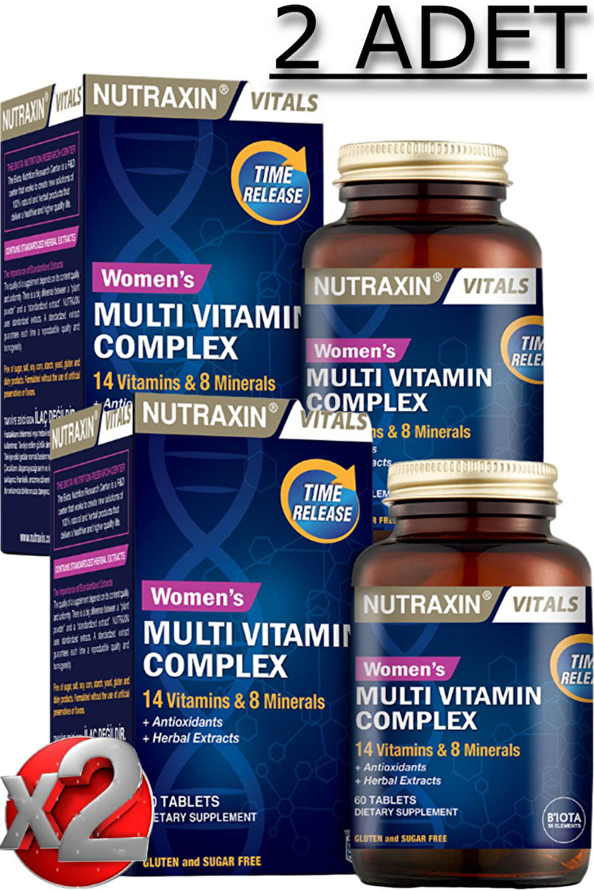 Nutraxin Womens Multivitamin Mineral Complex 60 Tablet 2 Adet