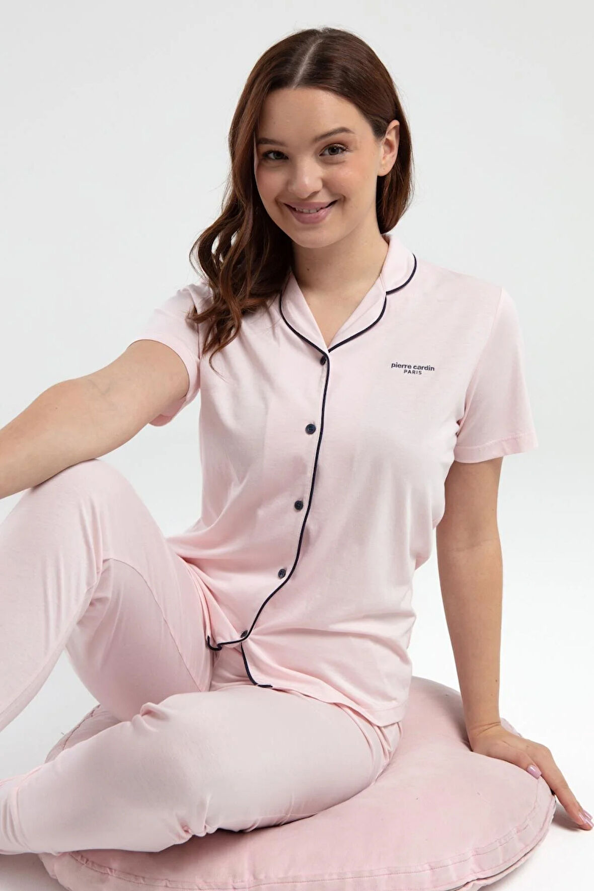 Kadın Kısakol Kutulu Pijama, Çeyizlik Pijama Takım, %50 Pamuk %50 Modal