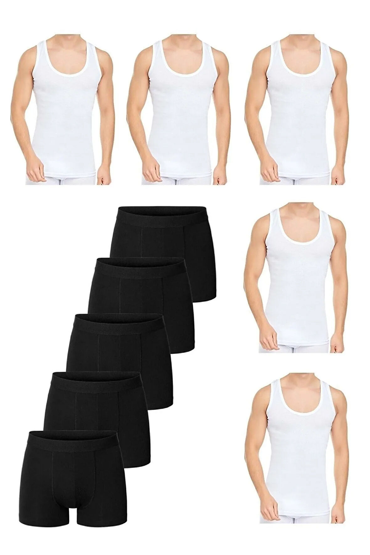 10 Parça Atlet Ve Boxer Takımı Ekonomik Paket 5 Boxer 5 Atlet