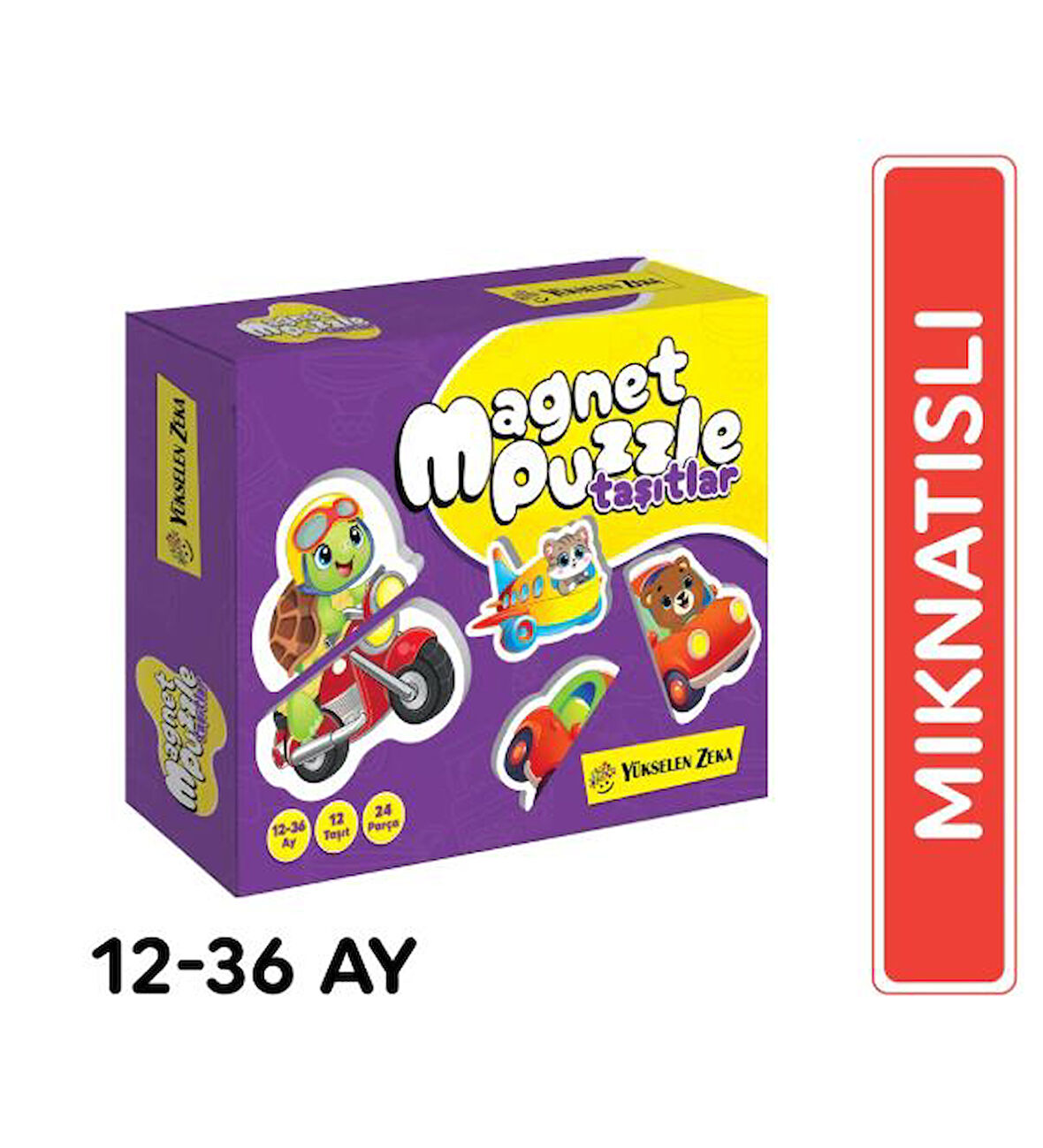 Y.Z. 12-36 Ay İlk Magnet Puzzle - Taşıtlar Dikkat Geliştiren Zeka Oyunu