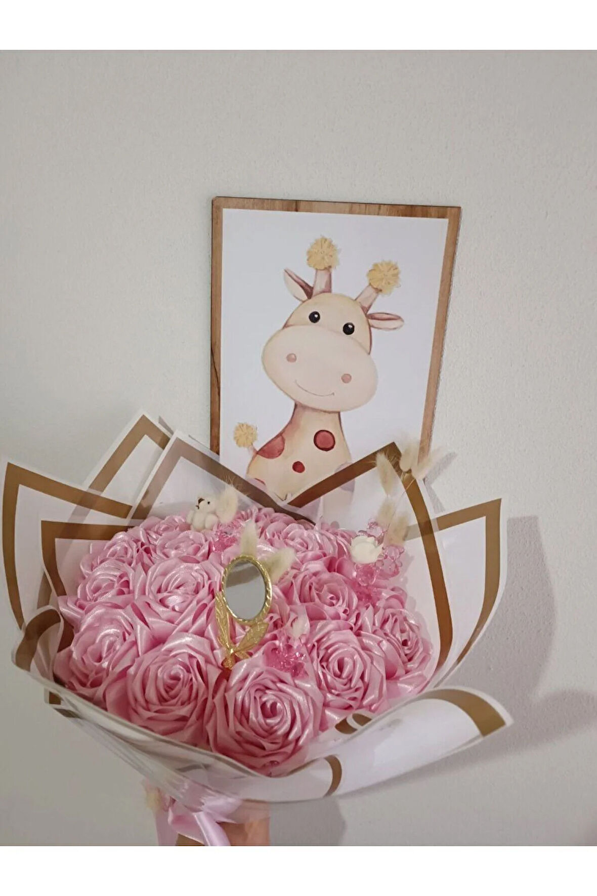 15 li Söz Nişan Kız isteme Sevgili Kumaş Yapay Solmayan Gül Buketi