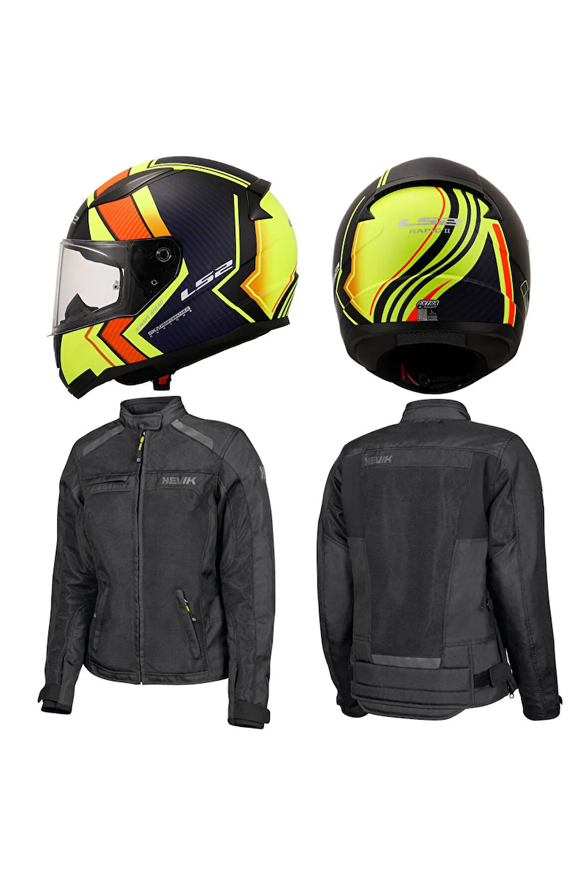 MOTOSİKLET KADIN HEVIK SCIROCCO MONT RAPID 2 EXTRA NEON KASK SET