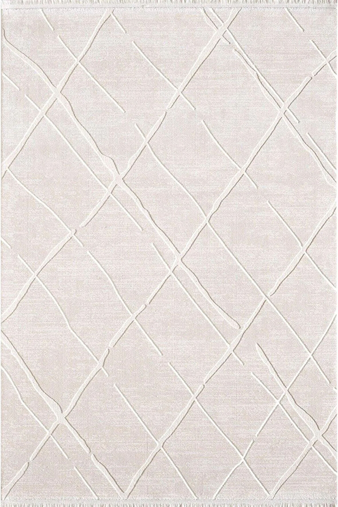 Murano Bej Krem Modern Çizgi Desen Halı 06430c