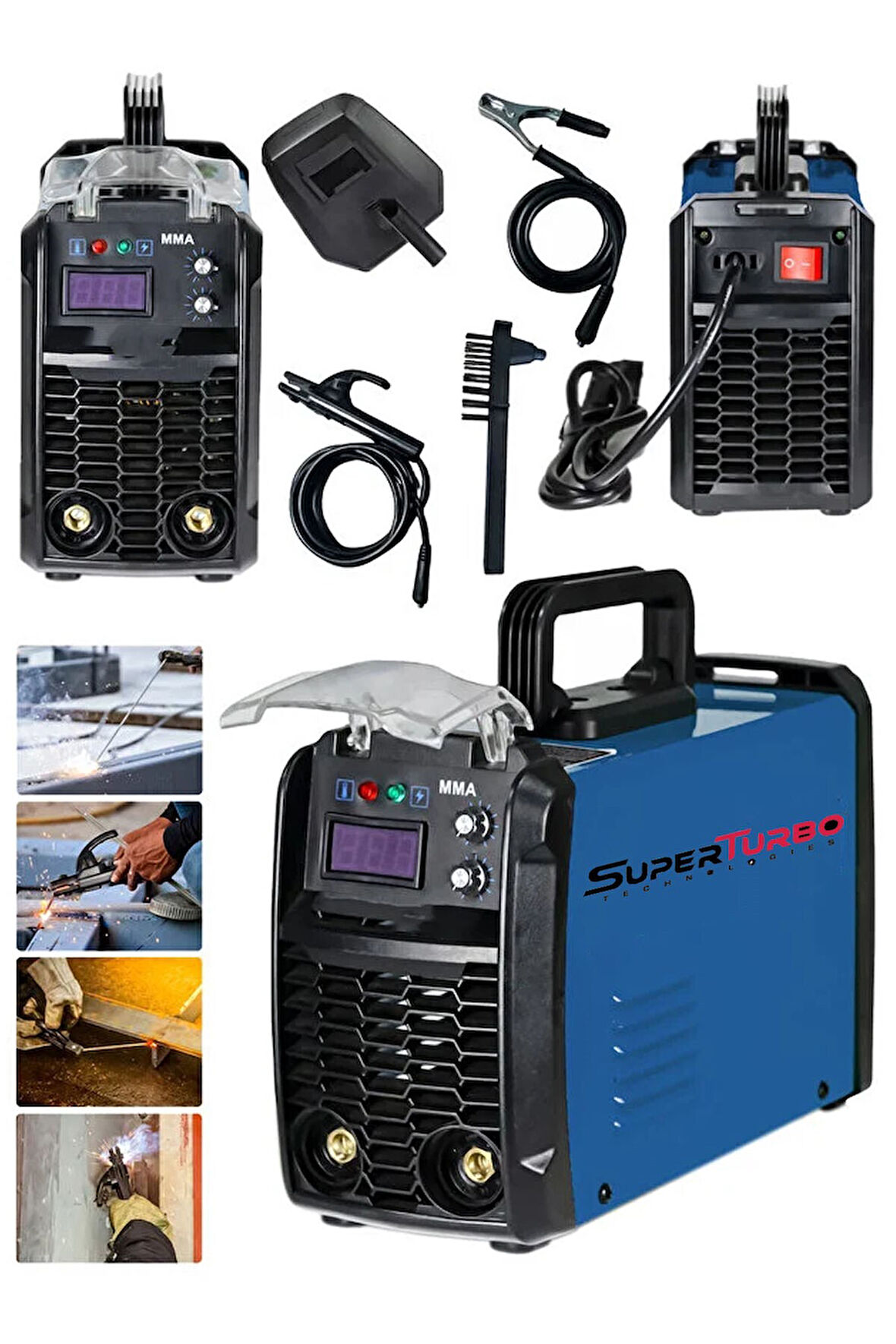 MMA-200A Dijital Ekranlı Kaynak Makinesi – Çift Kartlı, Otomatik, Fan Soğutmalı, 200A Çanta Tipi