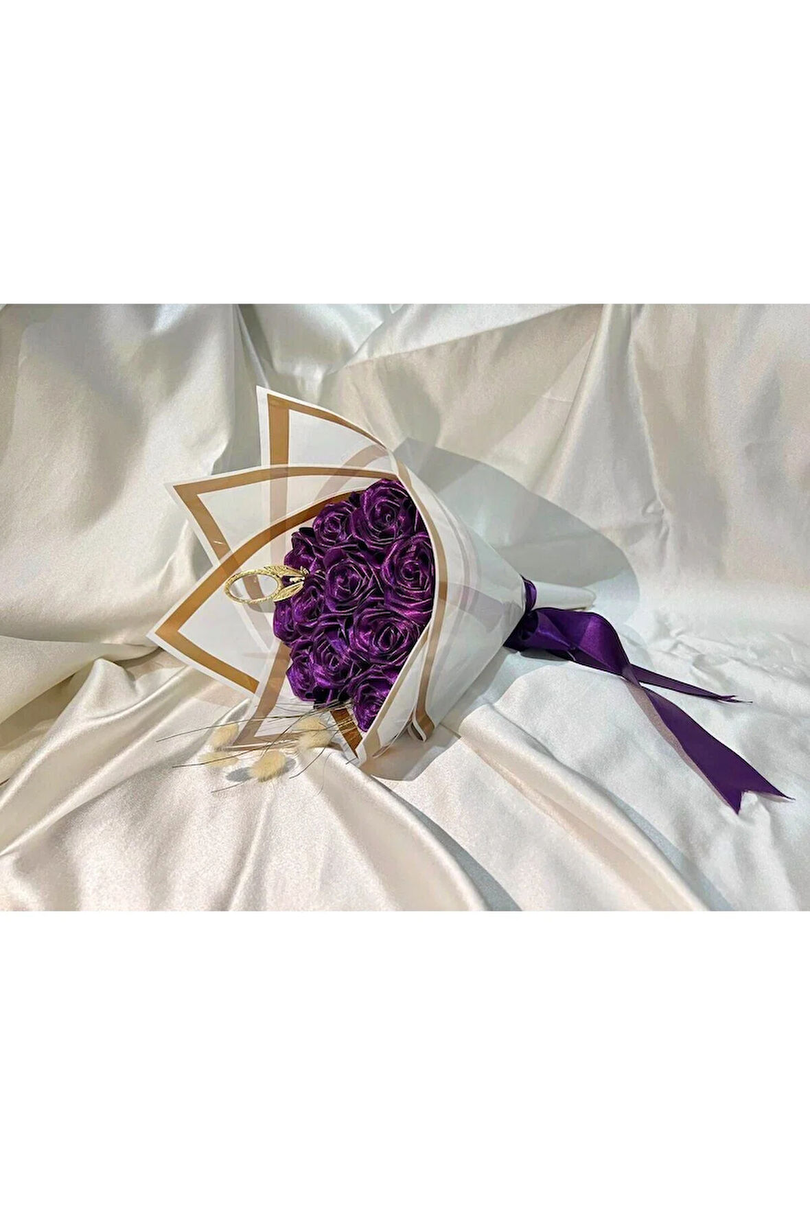 15 li Söz Nişan Kız isteme Sevgili Kumaş Yapay Solmayan Gül Buketi