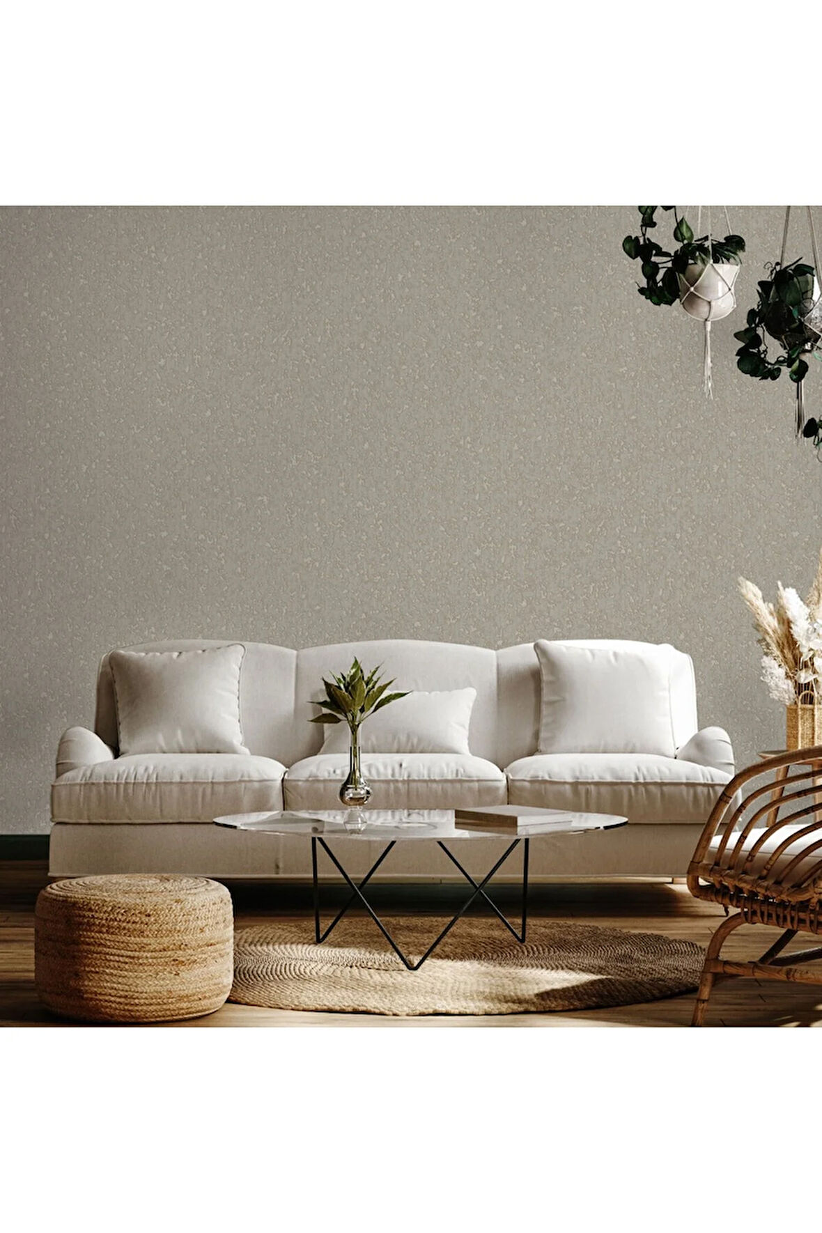 Dante Seri Klasik Düz Desenli Duvar Kağıdı 1410-5 : Gri