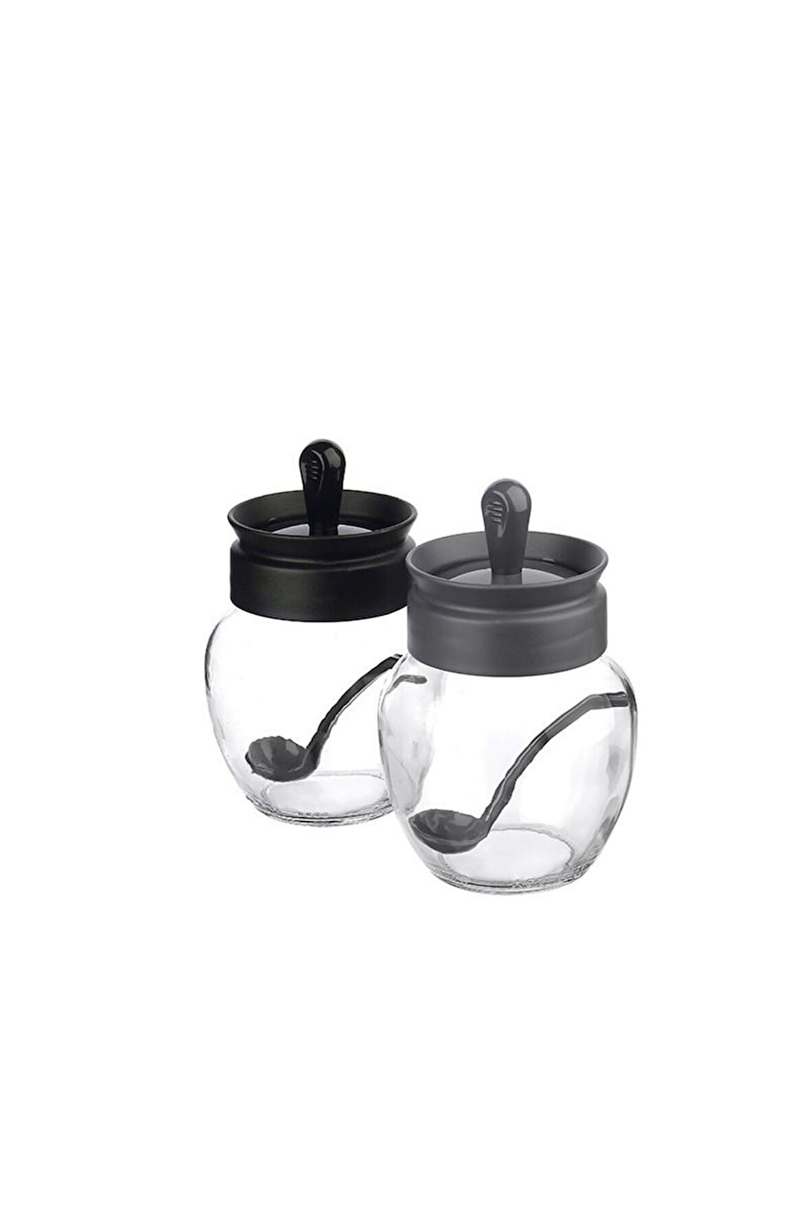 12 Adet Kapağı Kendinden Kaşıklı Cam Baharatlık Seti