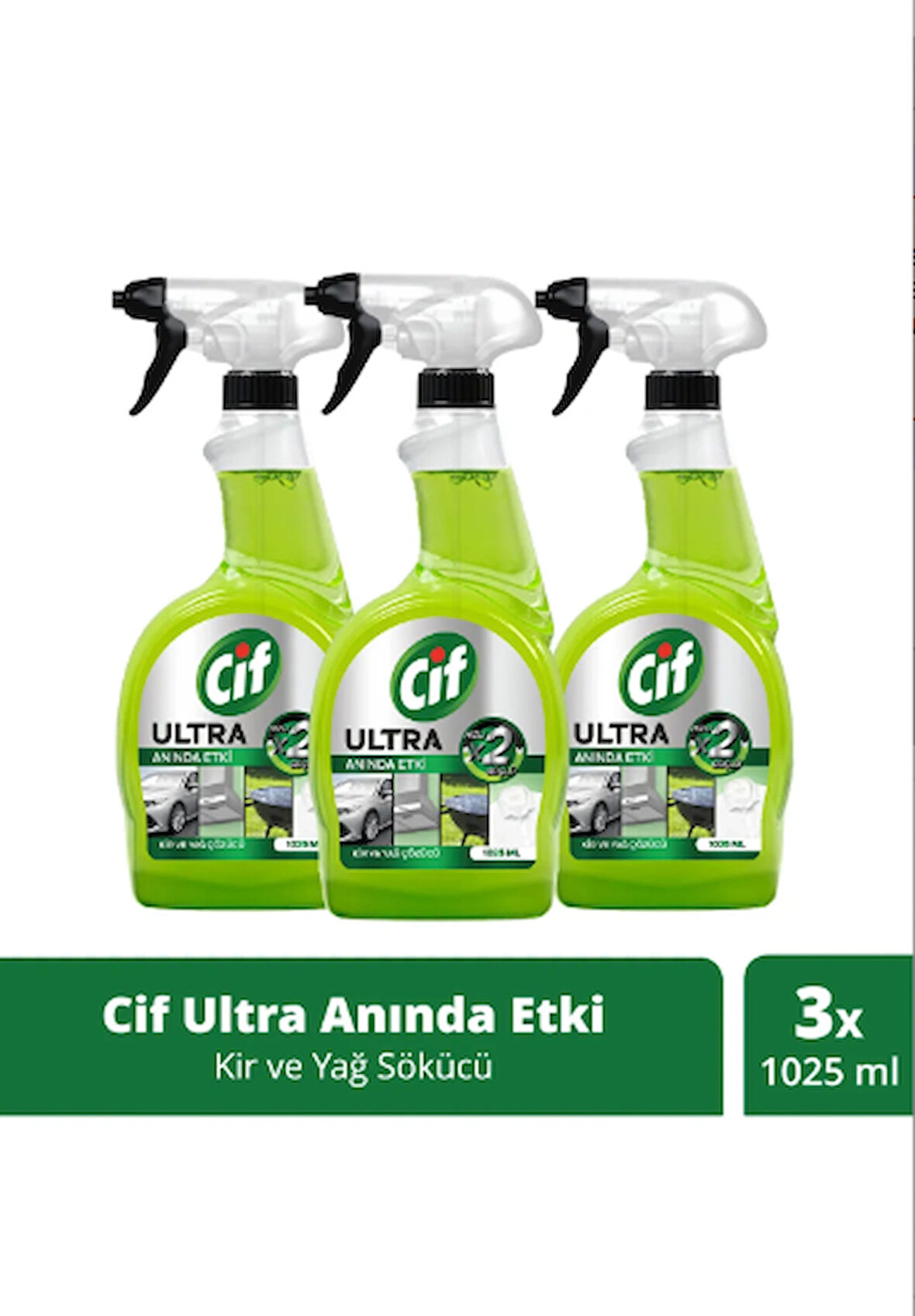 Cif Ultra Anında Etki Kir Ve Yağ Çözücü 1025 ml X3