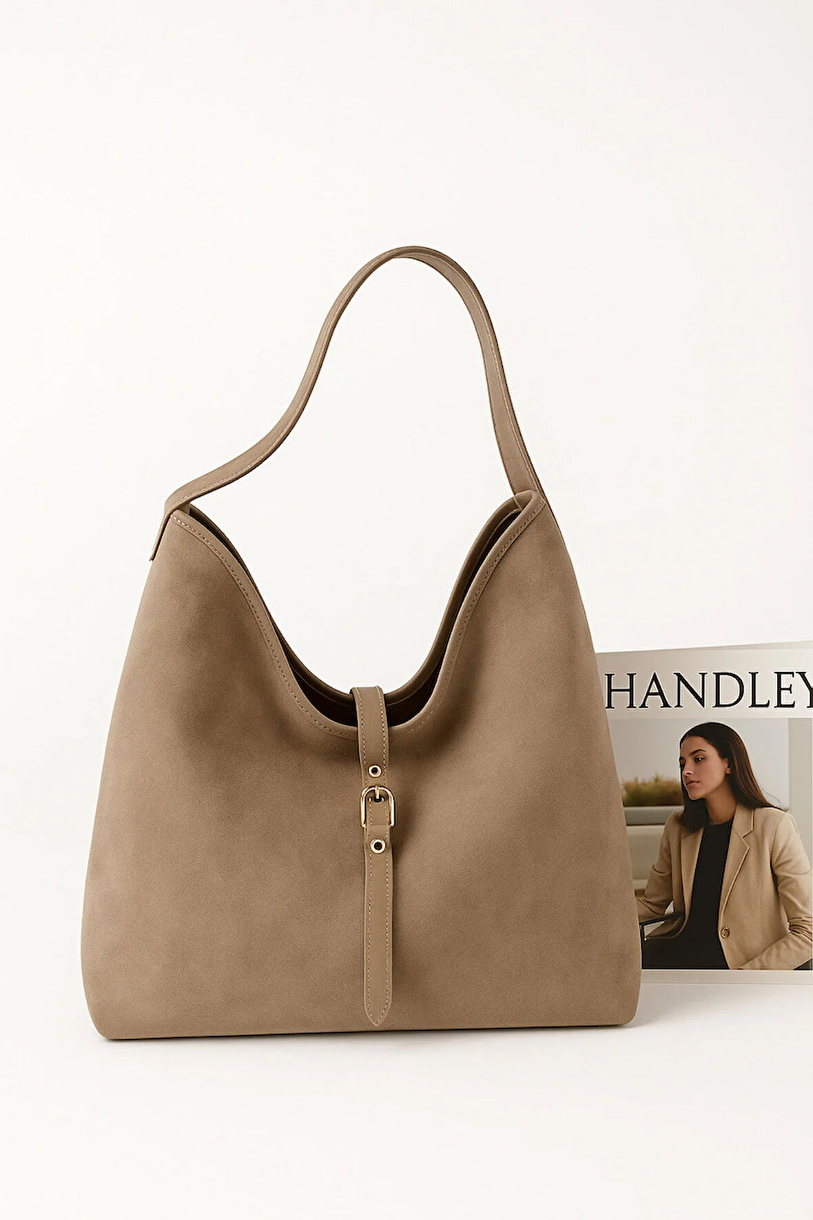 Lüks Süet Salaş Omuz Çantası Dilli