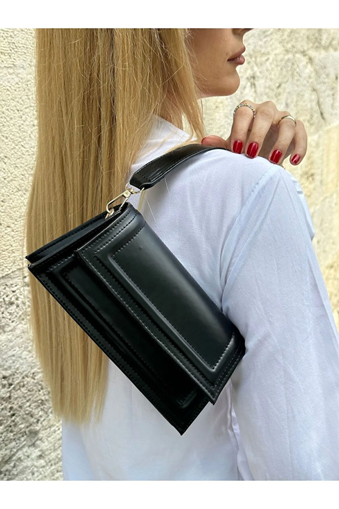 Moi Kadın Omuz Çantası Siyah Orj Satıcı