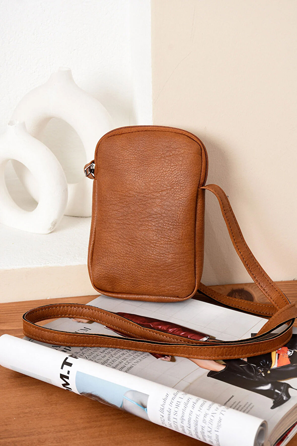 Lüks Günlük Telefonluk Anahtarlık Omuz Çantası Yumuşak Deri