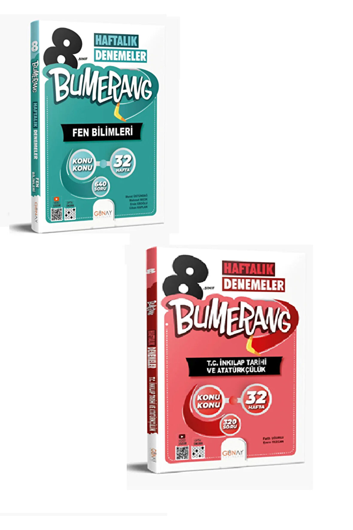 Günay Yayınları 8. Sınıf Bumerang Fen + İnkılap 32 Haftalık Deneme Seti