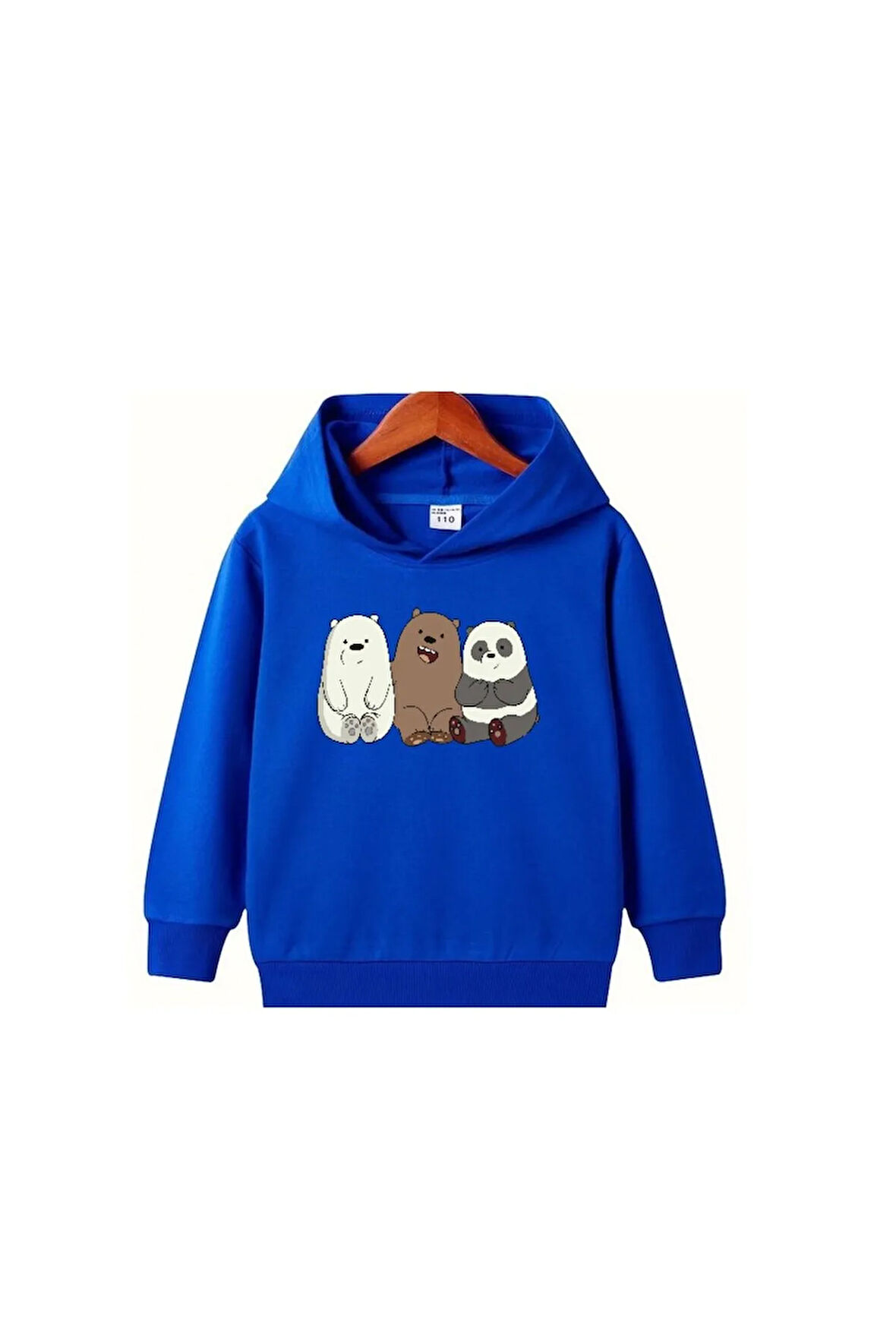 ayıcık baskılı mavi çocuk sweat