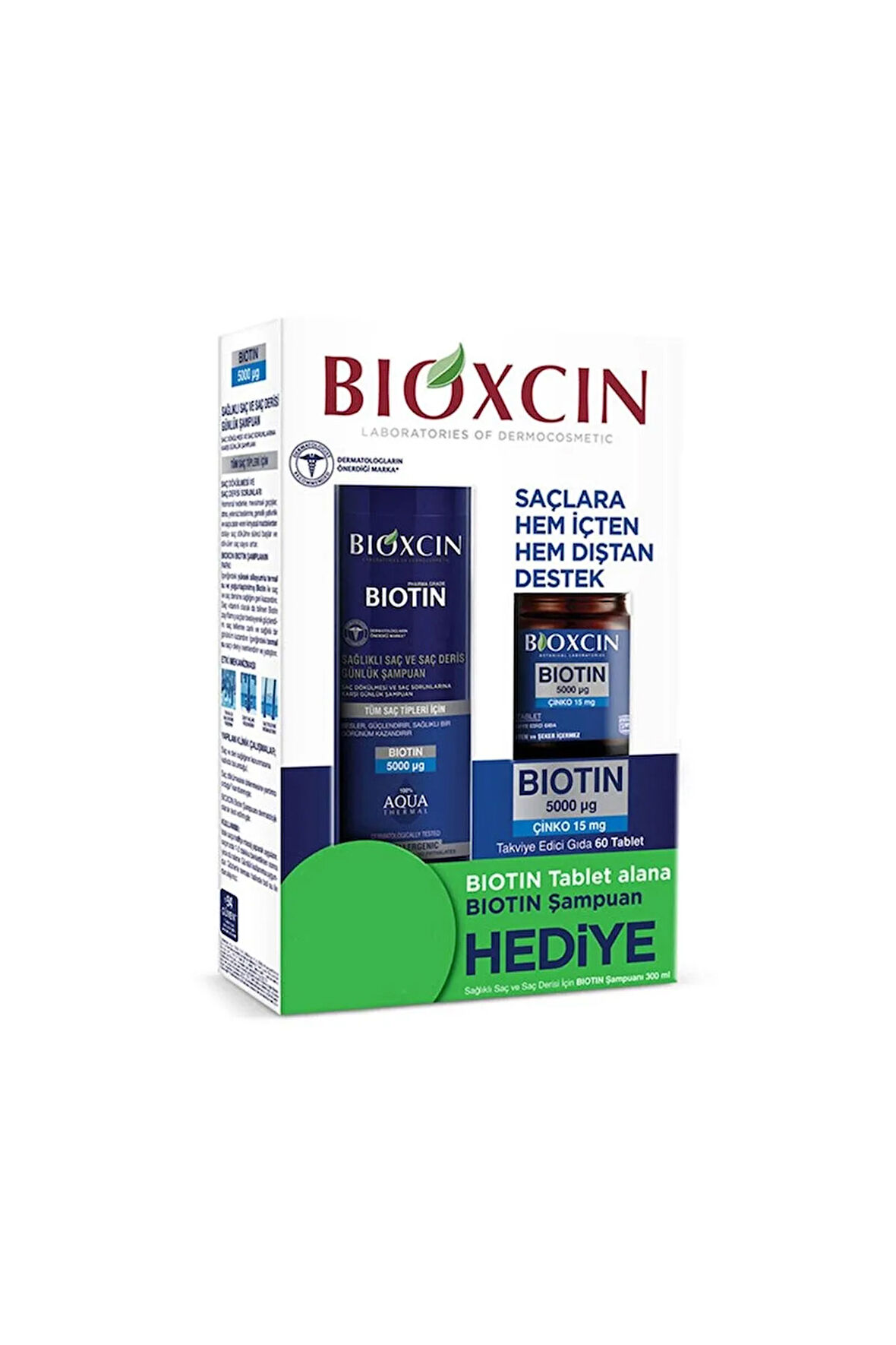 Biotin Şampuan 300 Ml + Biotin ve Çinko İçeren Takviye Edici Gıda 60 Tablet Set