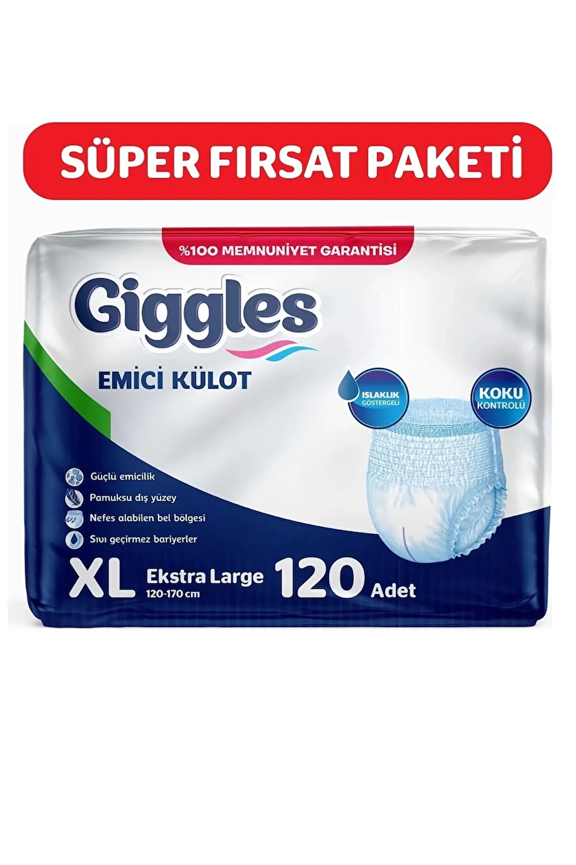 Yetişkin Hasta Bezi Ekstra Büyük Boy Xl Beden 30 Lu X 4 Adet